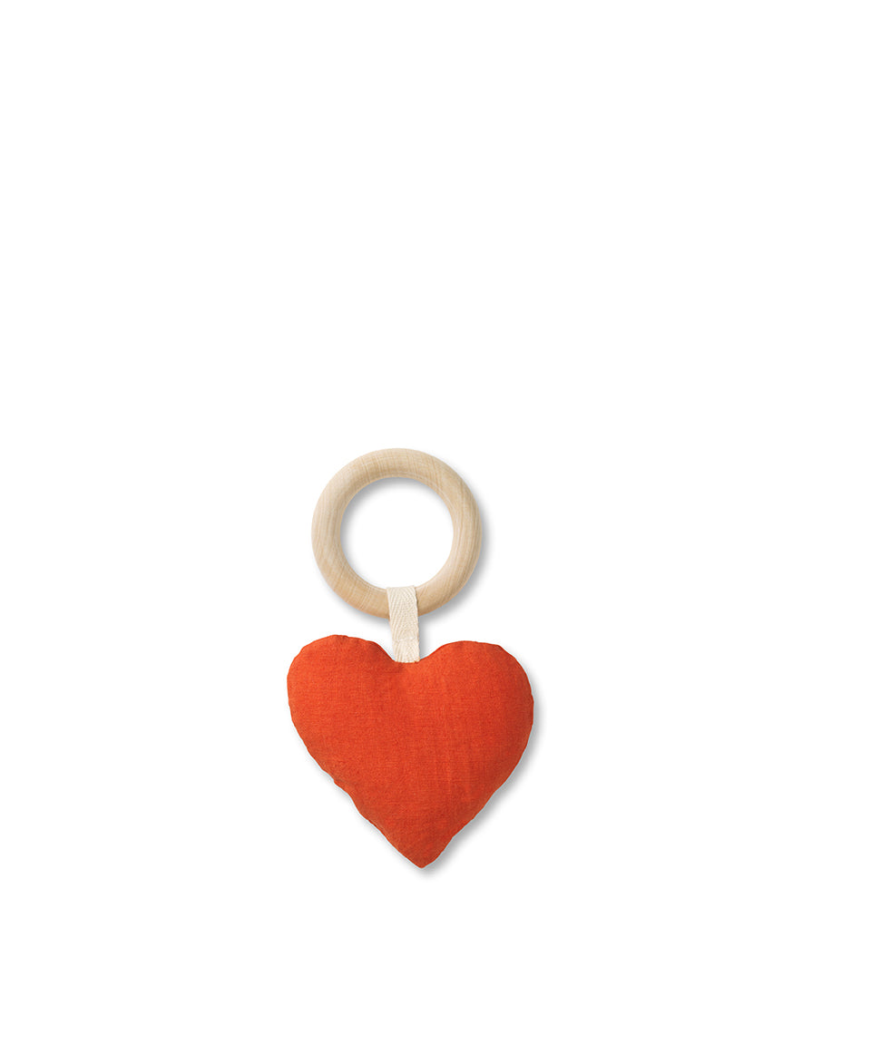 Hochet avec anneau de dentition Lara, Heart