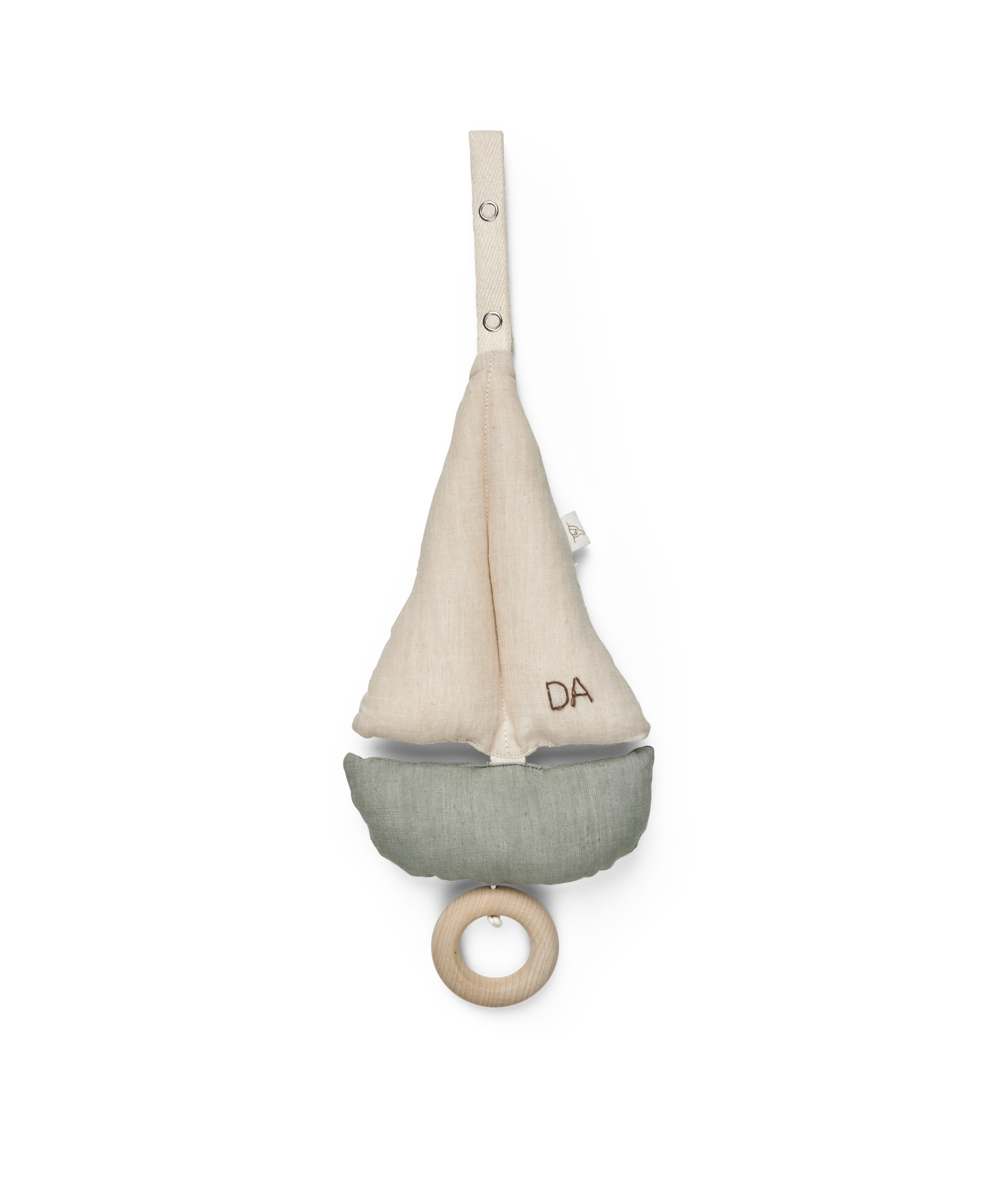Mobile muscial Sailboat Pondus, bleu/blanc cassé