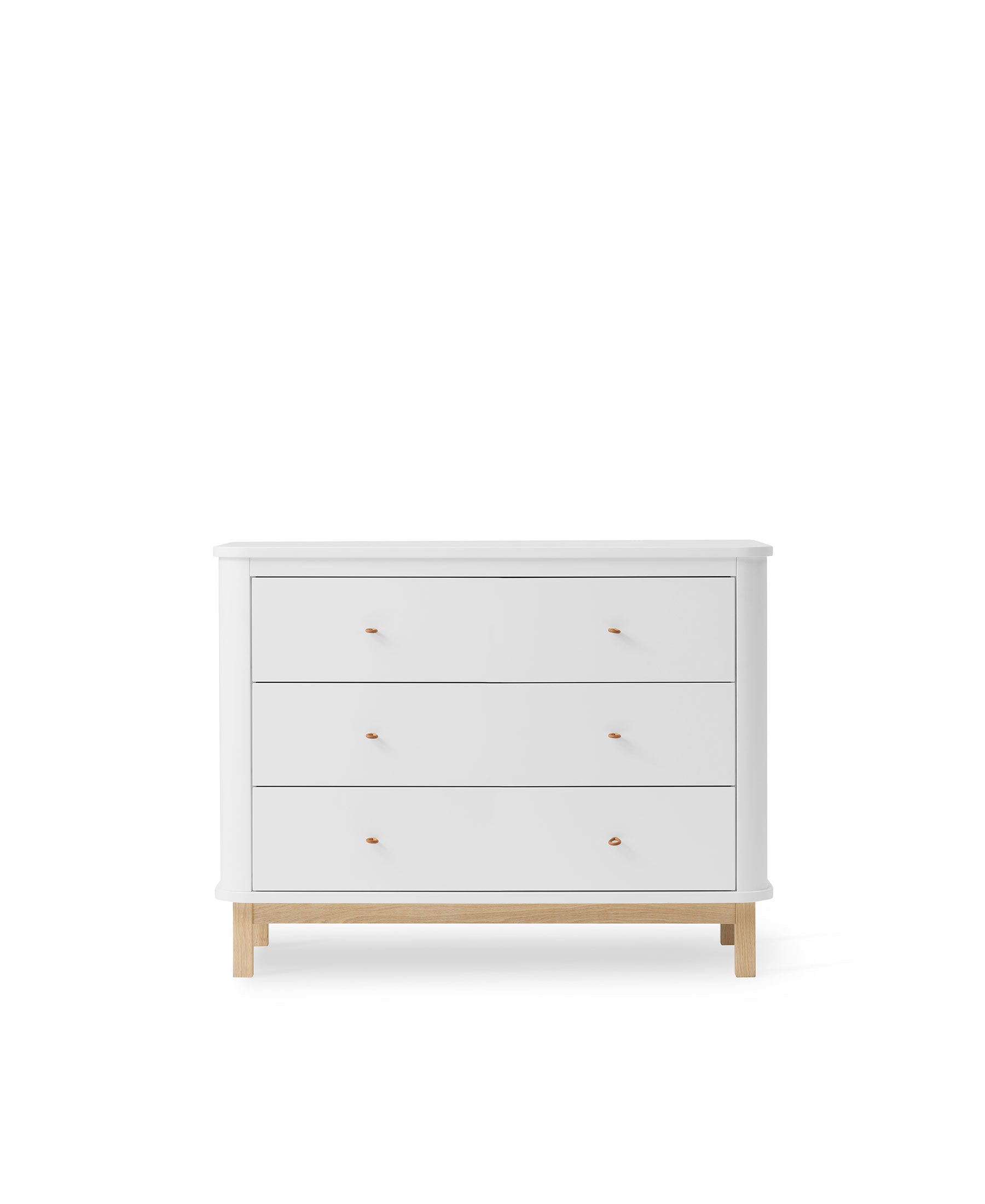 Commode 3 tiroirs Wood, blanc/chêne