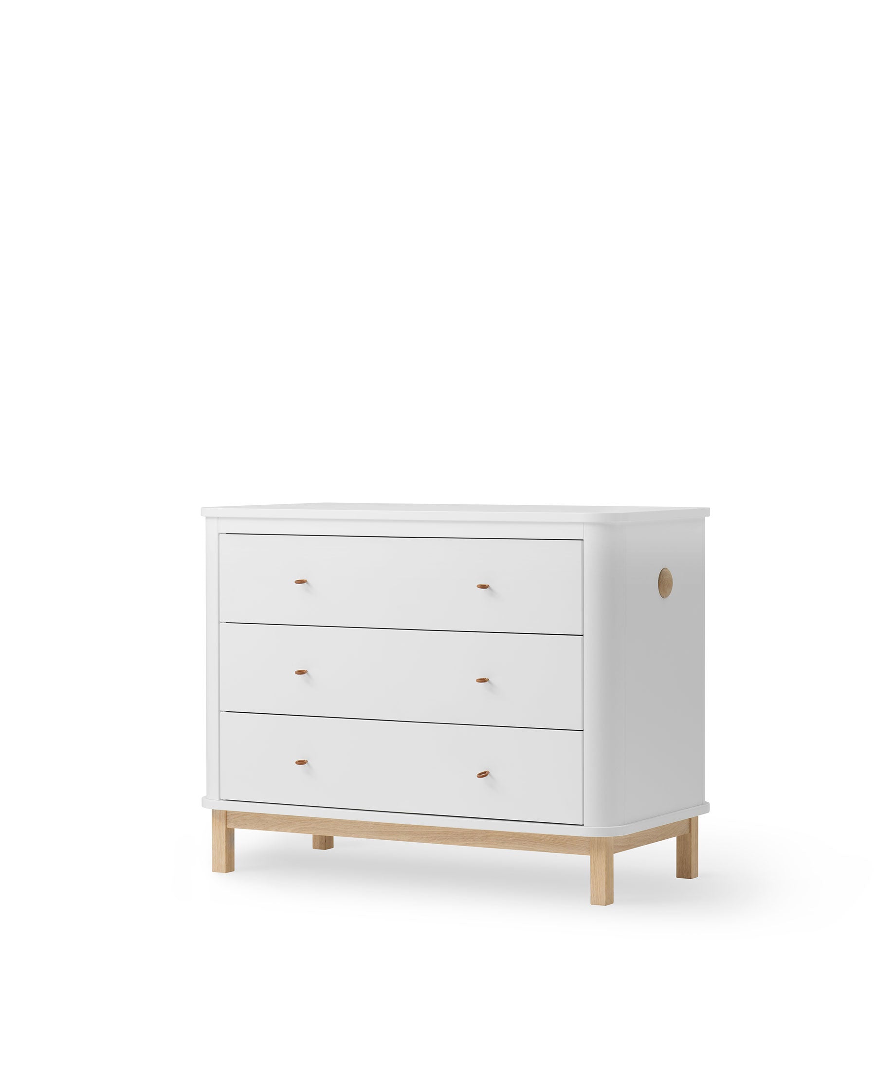 Commode 3 tiroirs Wood, blanc/chêne
