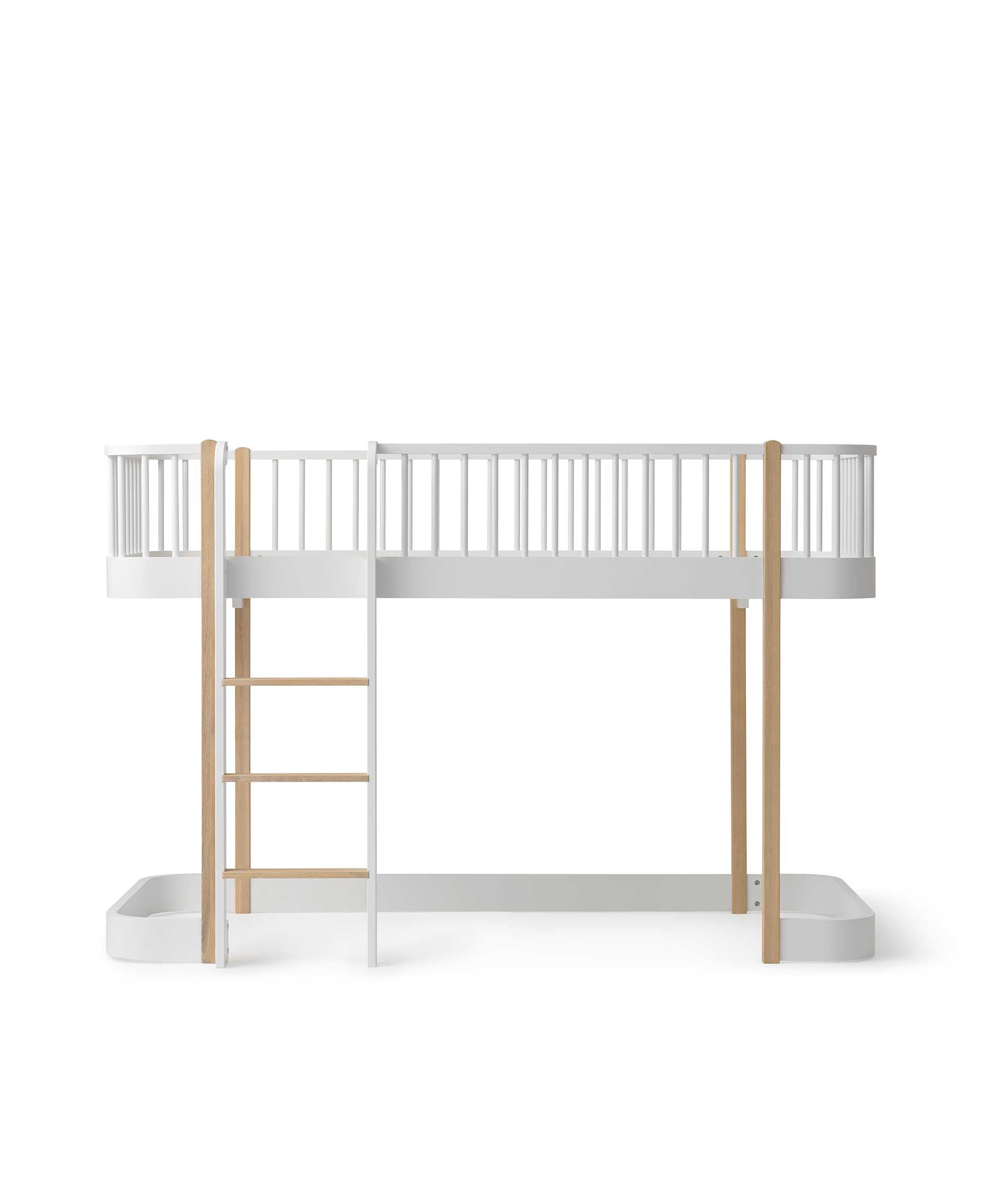 Lit mezzanine mi-haut Wood Original, blanc/chêne