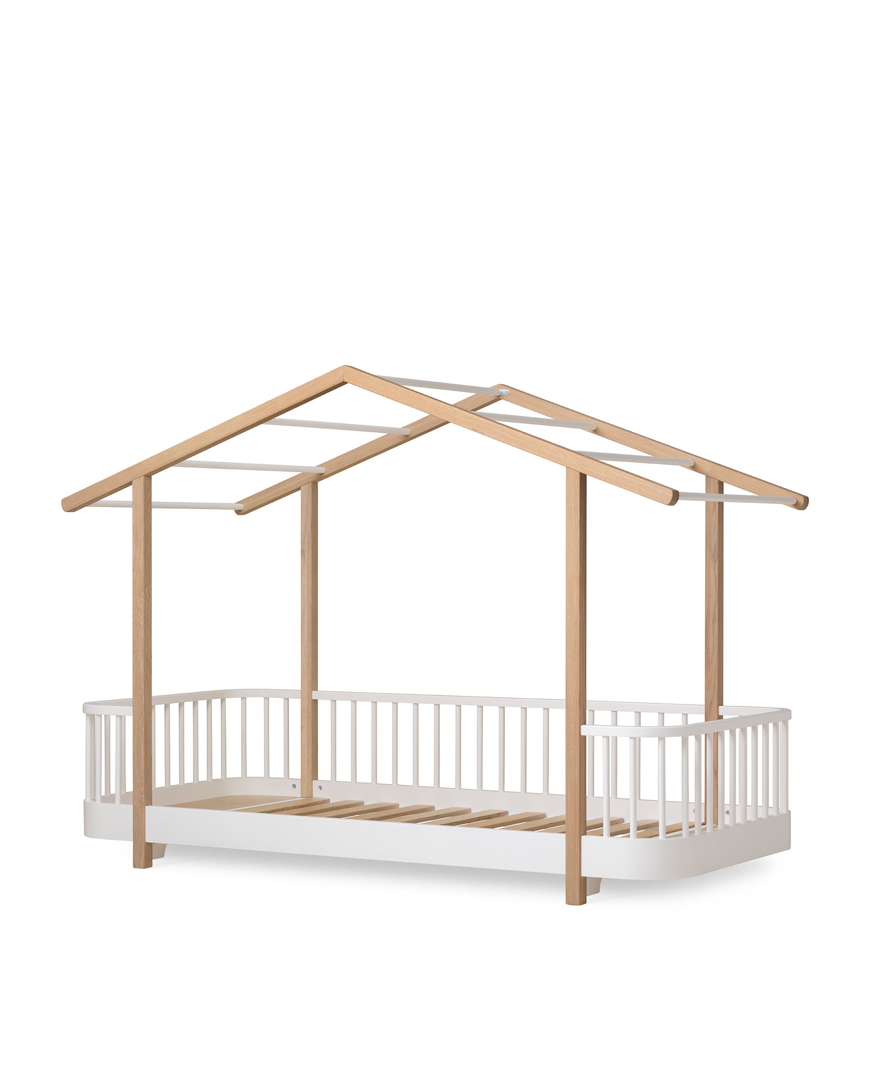 Lit cabane Wood Original, blanc/chêne