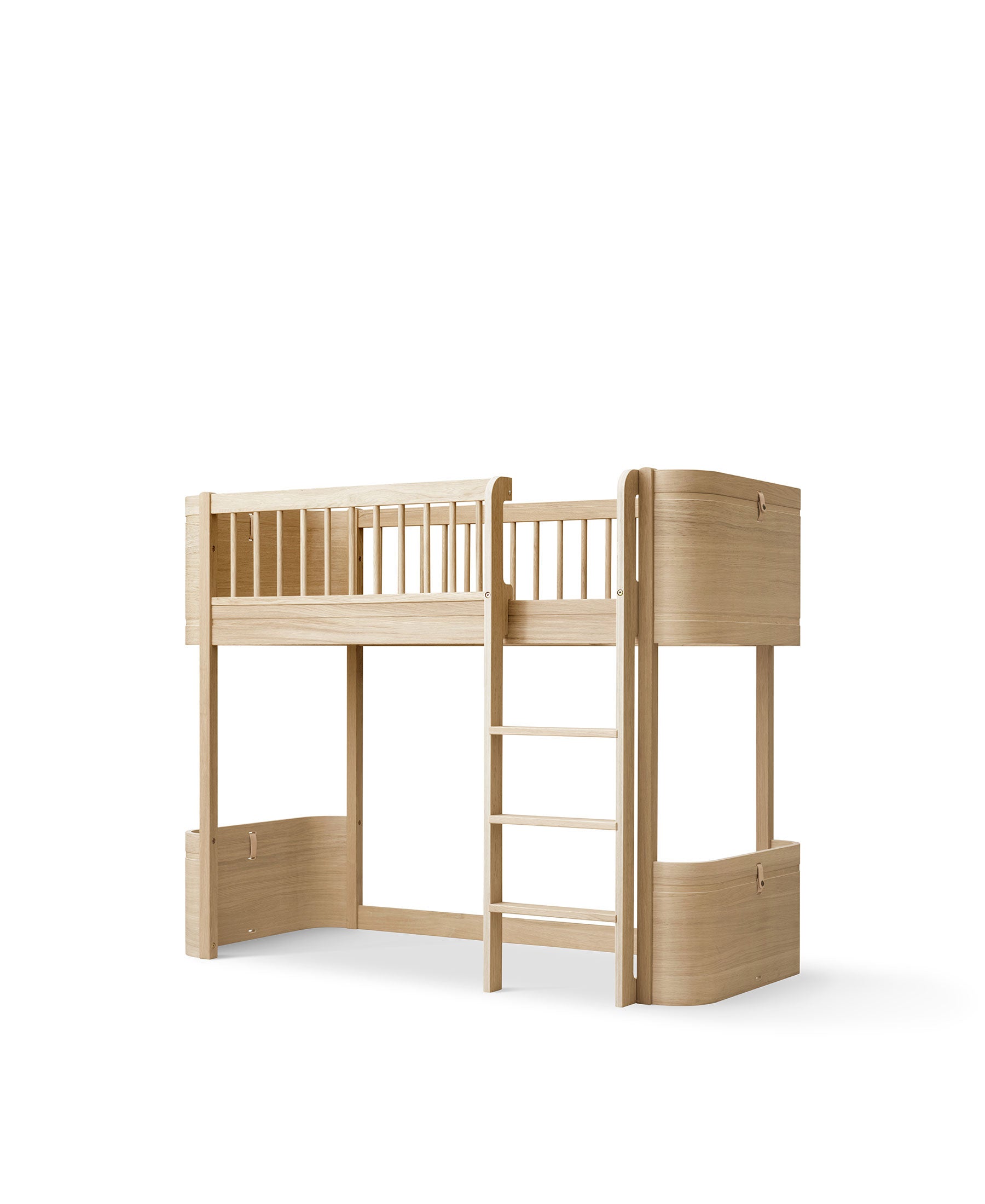 Lit mezzanine mi-haut Wood Mini+, chêne