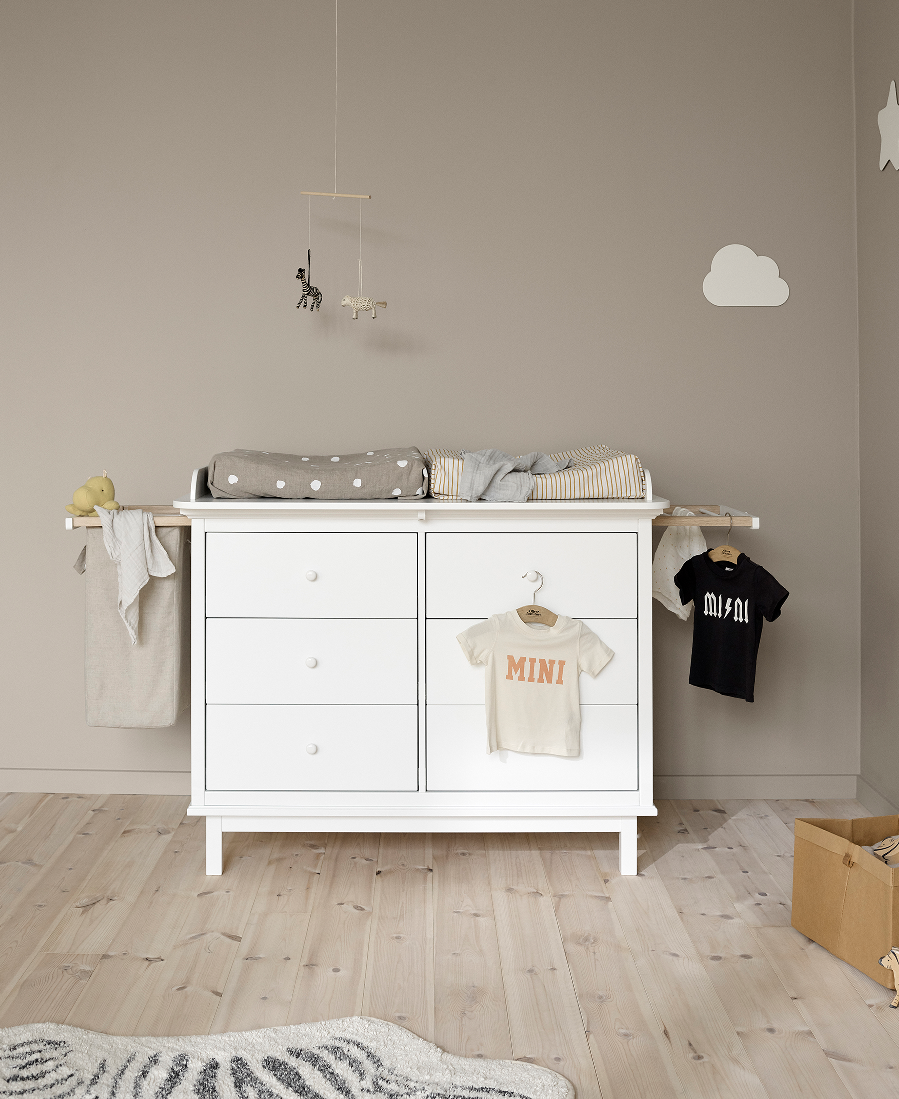 2 supports coulissants et sac à linge pour commode 6 tiroirs Seaside