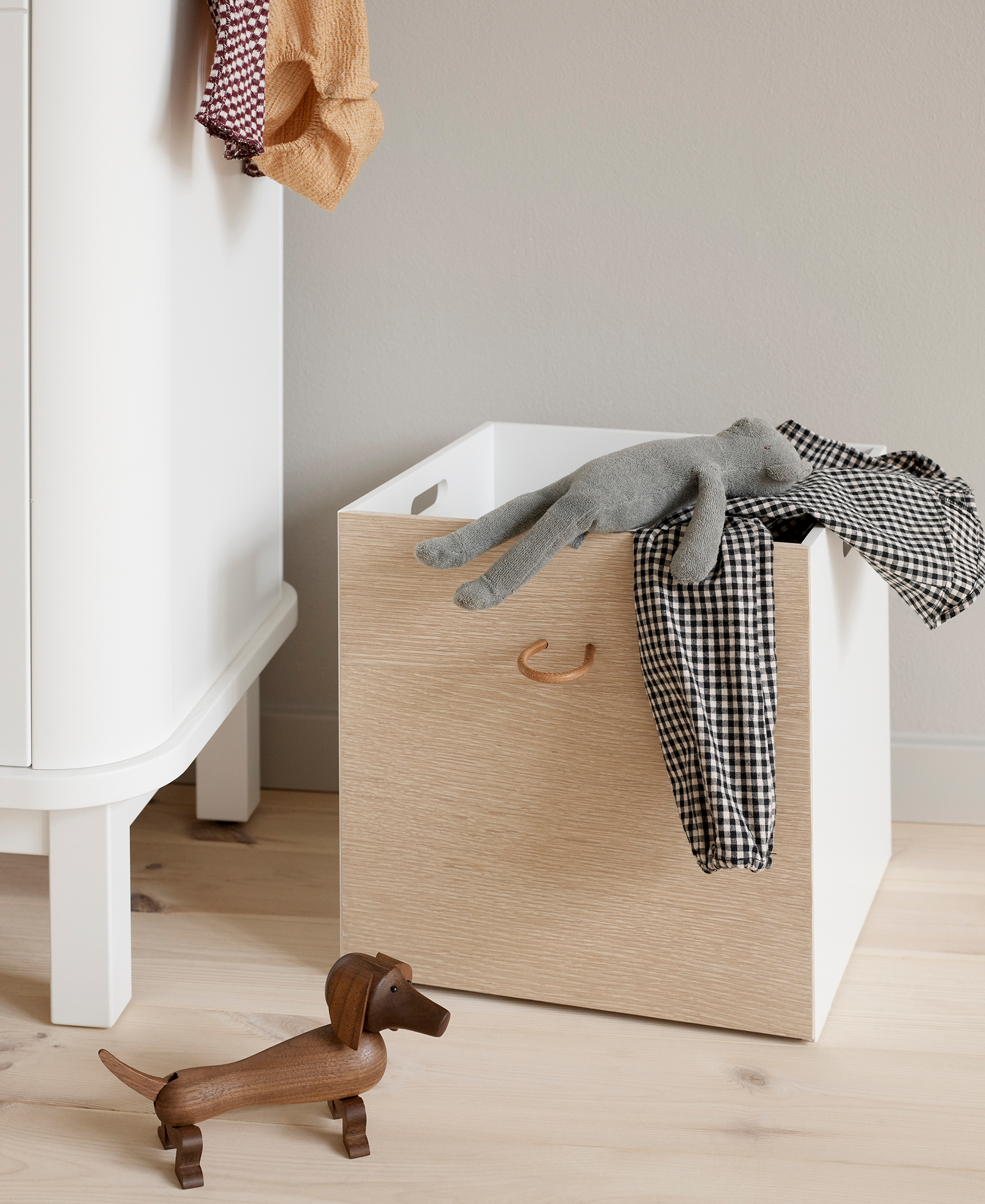 Boîtes de rangement Wood 2 pcs., blanc/chêne