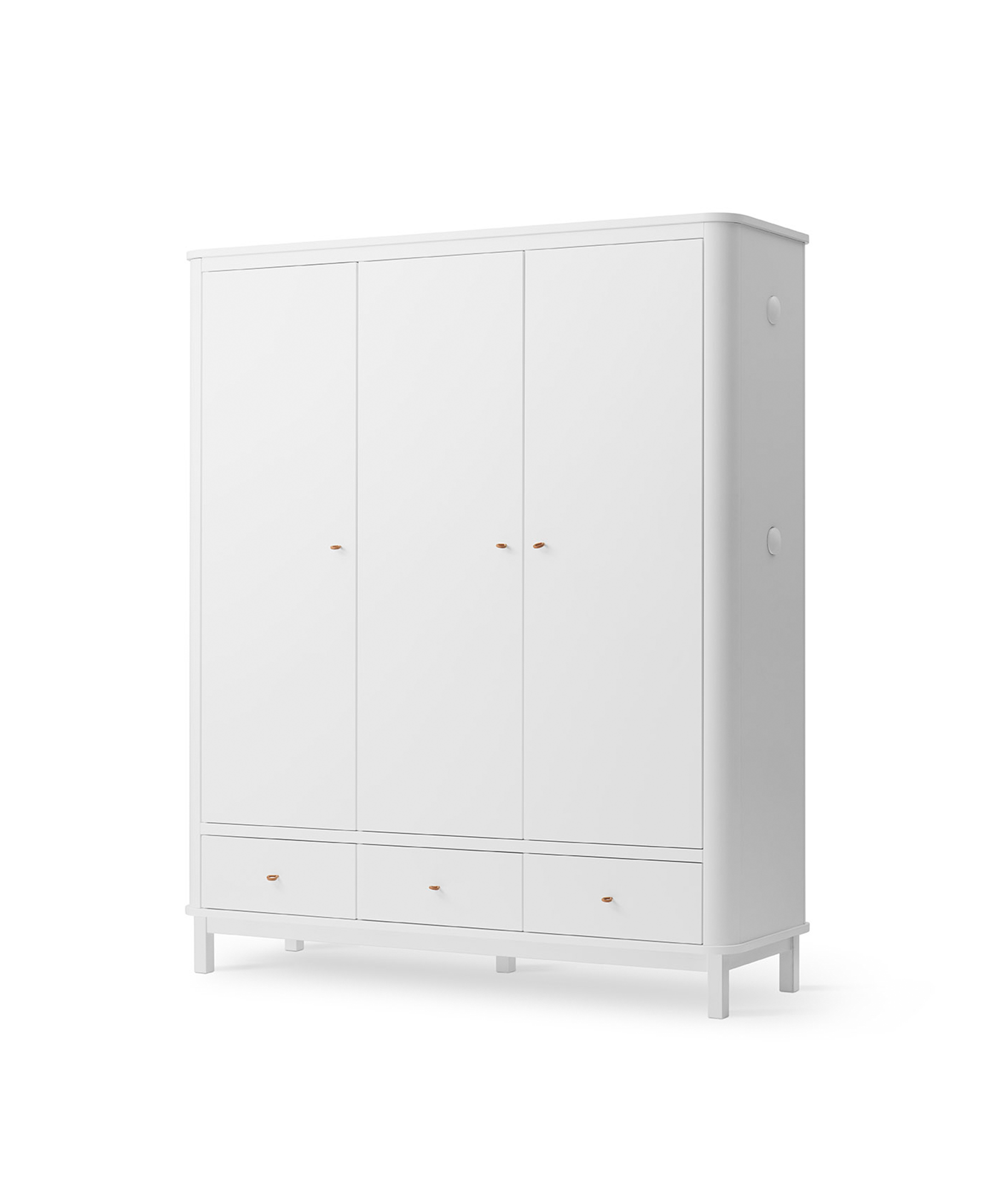 Armoire 3 portes Wood, blanc