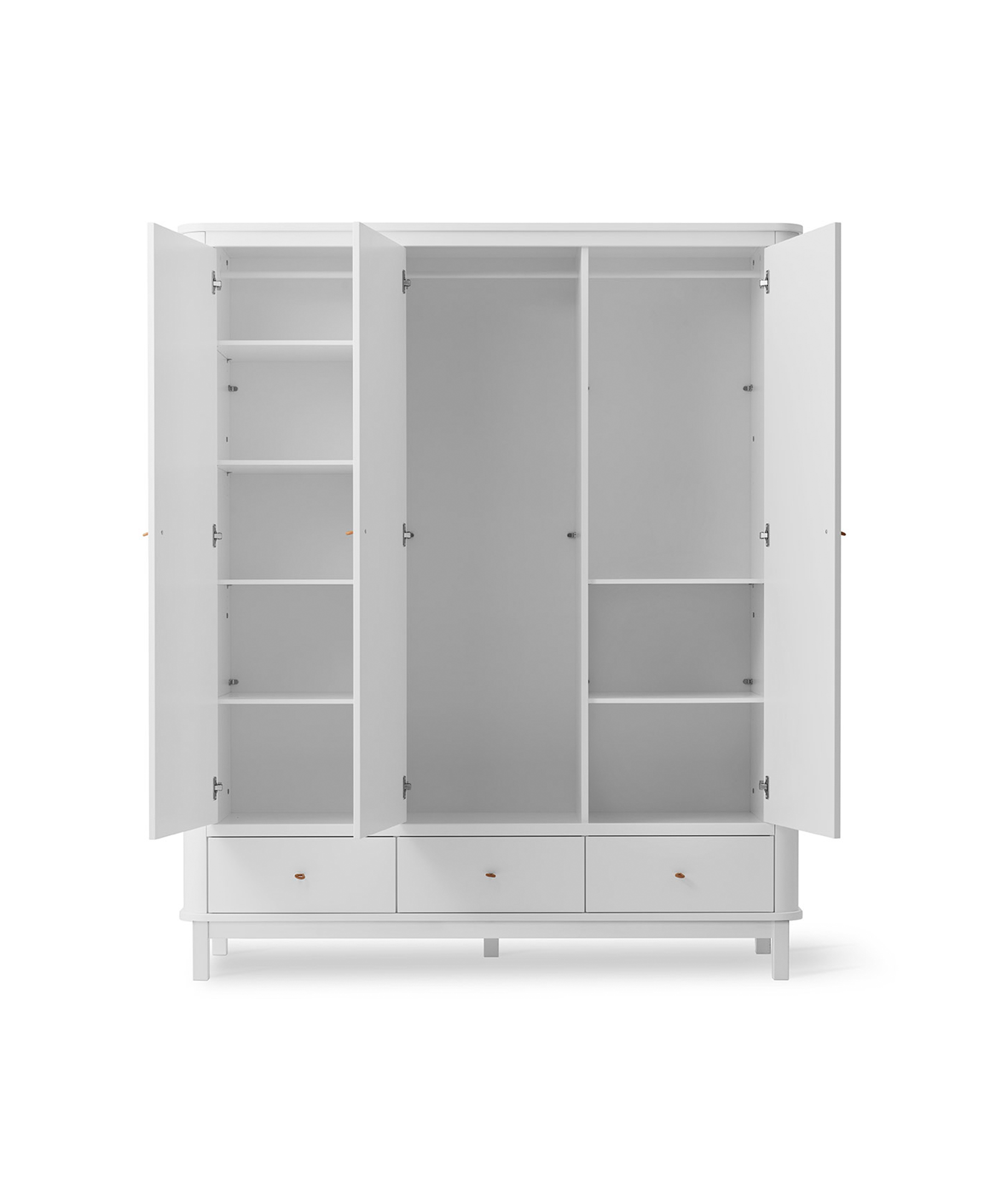 Armoire 3 portes Wood, blanc