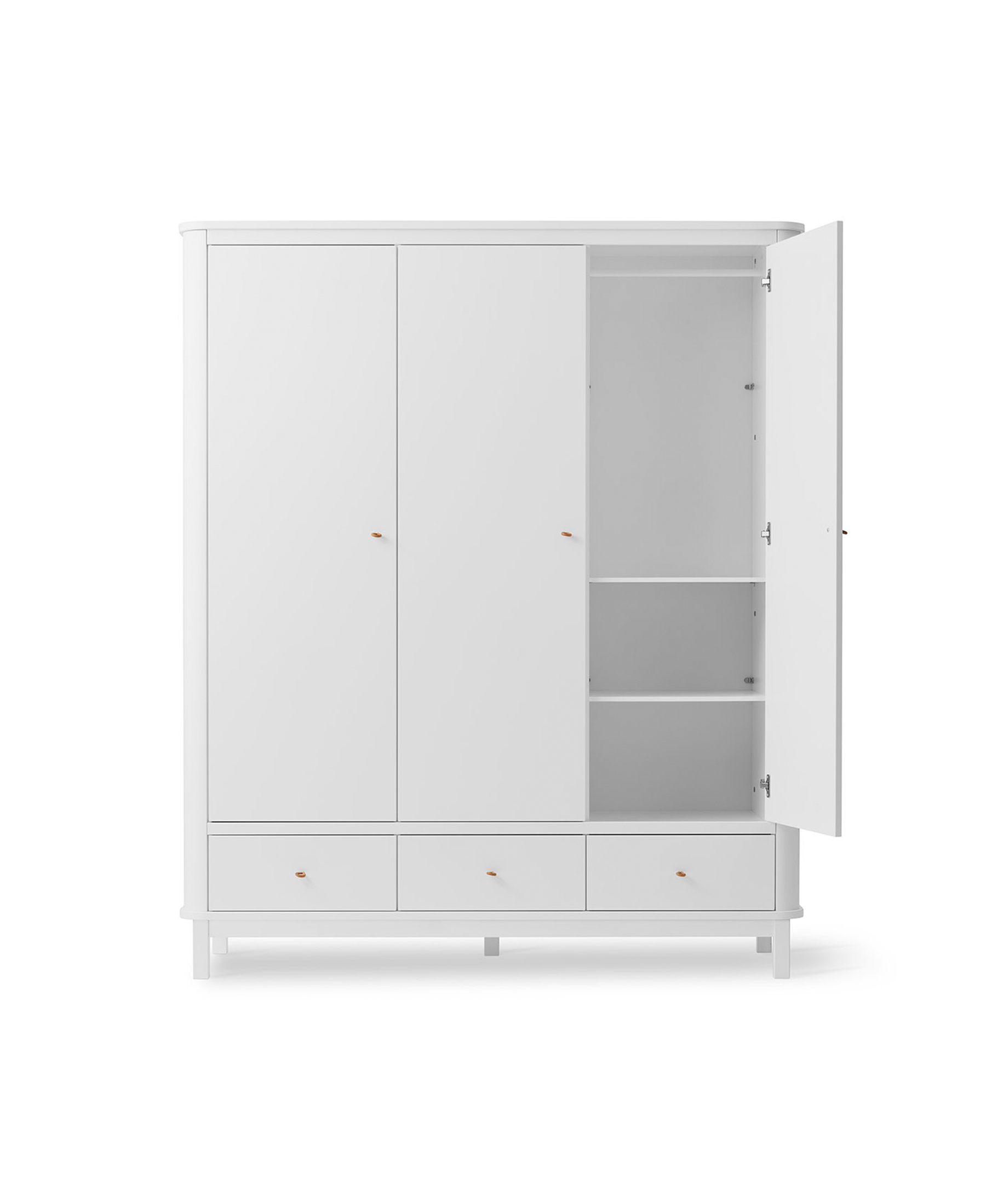 Armoire 3 portes Wood, blanc