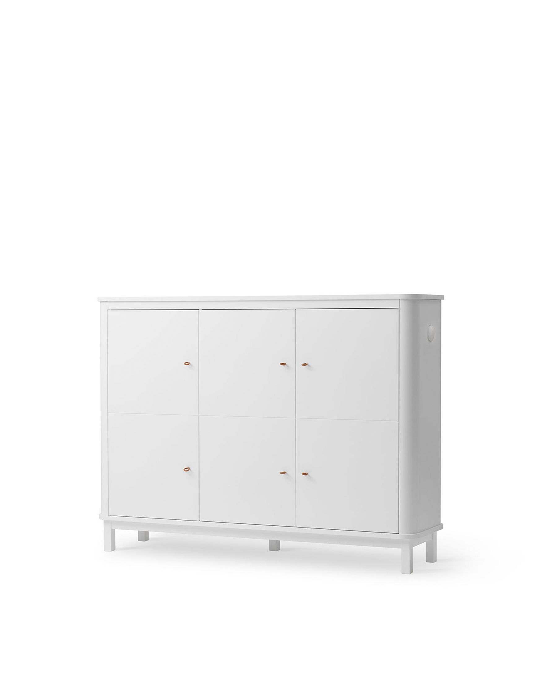 Armoire multi-rangement 3 portes Wood, blanc