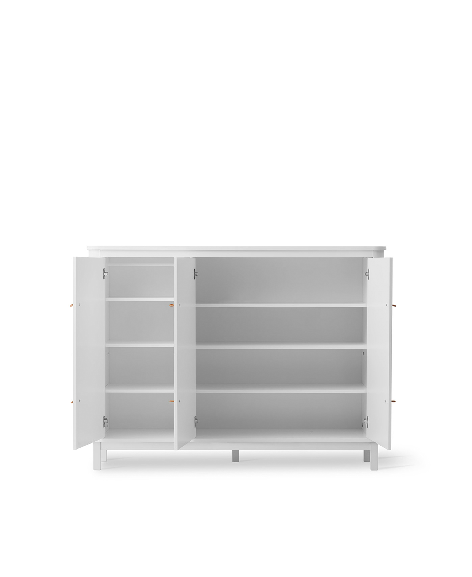 Armoire multi-rangement 3 portes Wood, blanc