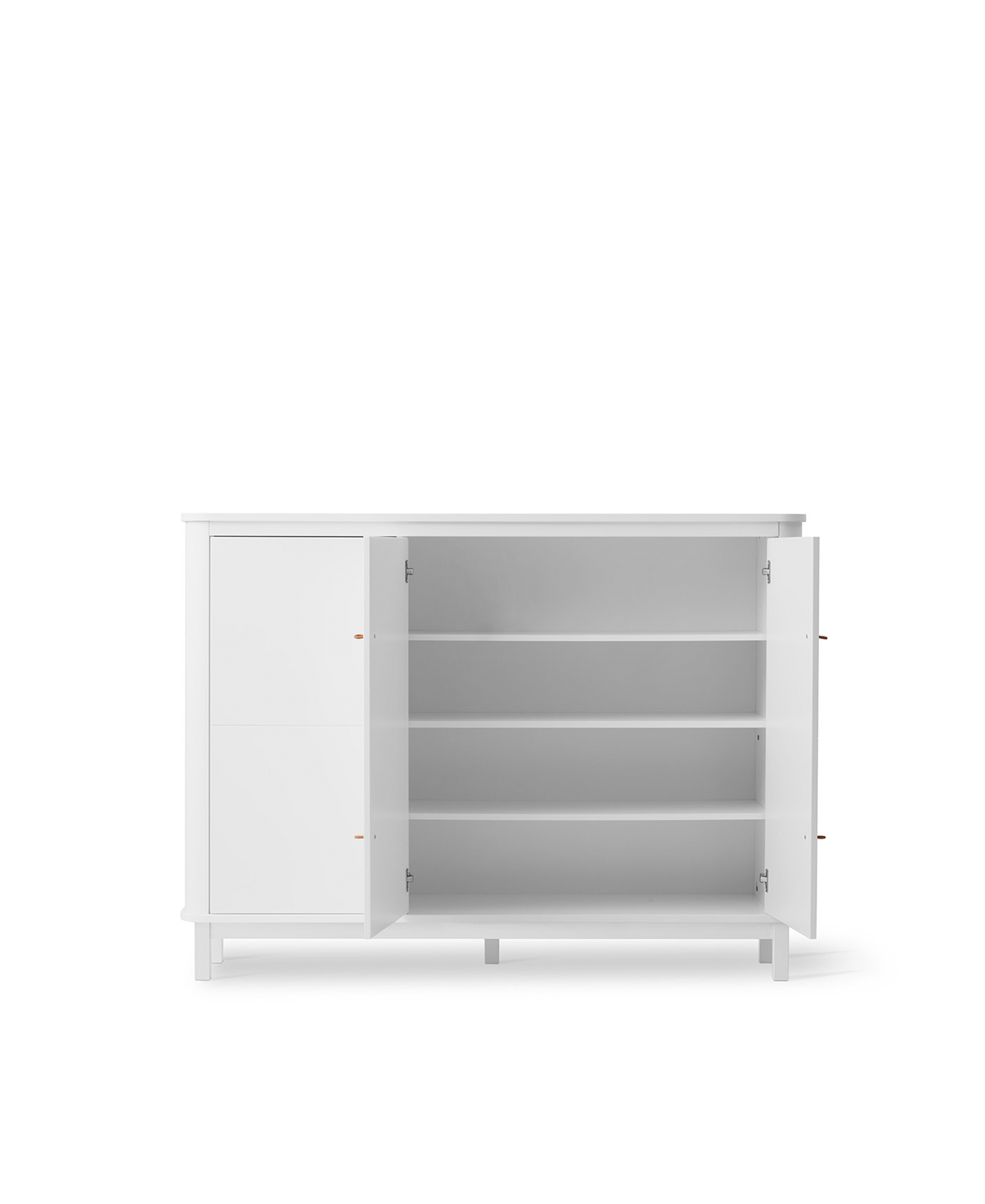 Armoire multi-rangement 3 portes Wood, blanc