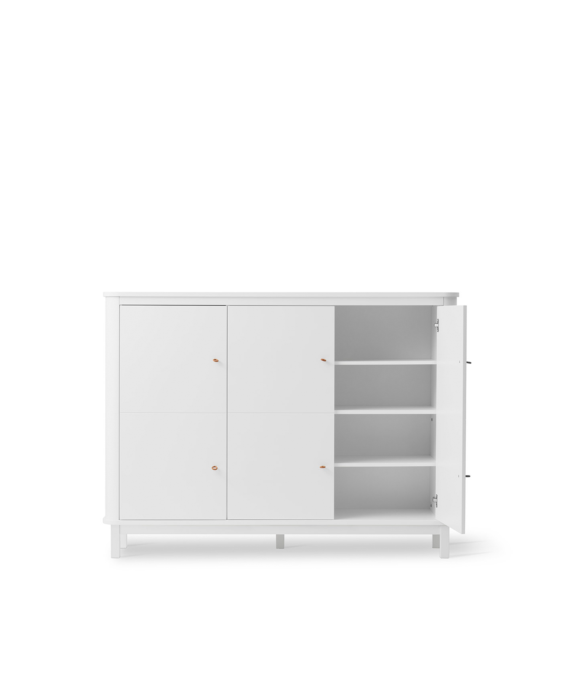 Armoire multi-rangement 3 portes Wood, blanc