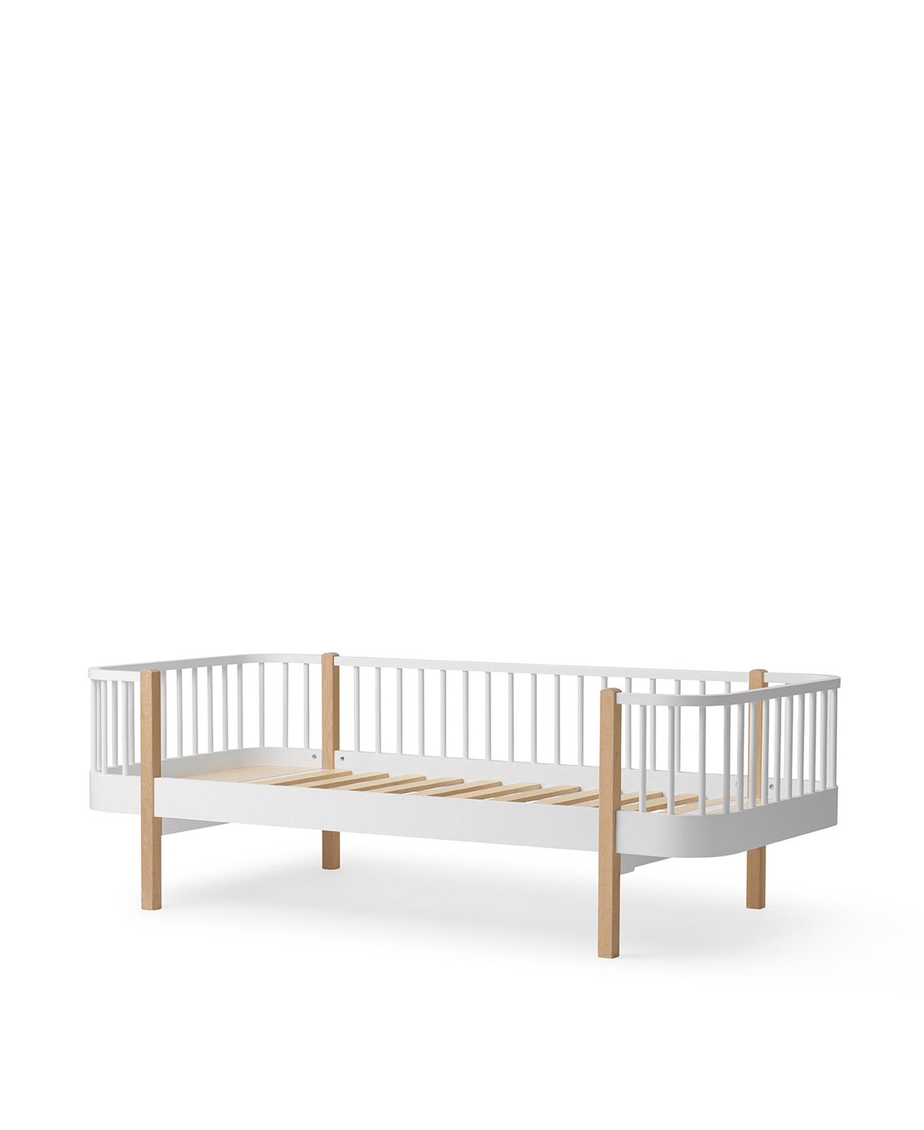 Lit banquette Wood Original, blanc/chêne
