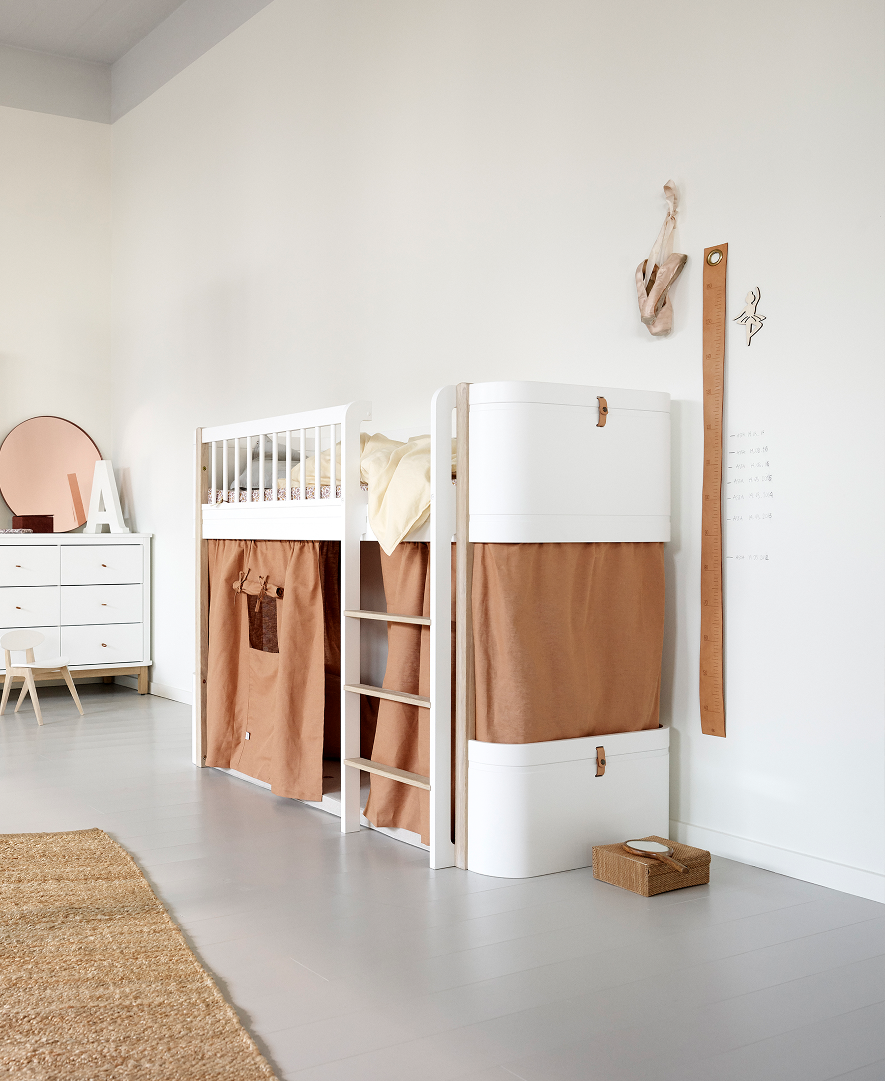 Rideau cabane pour le lit mezzanine mi-haut Wood Mini+, caramel