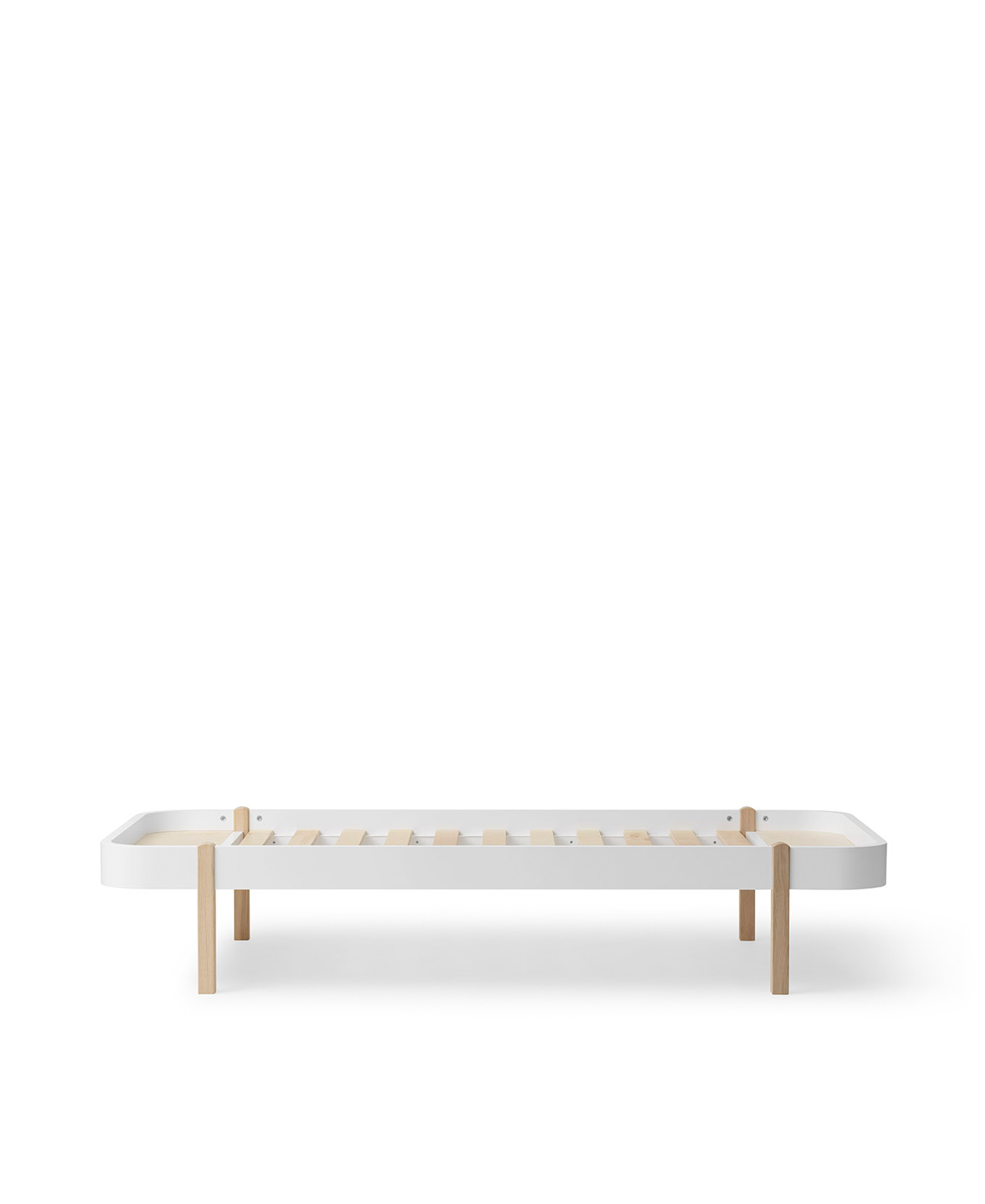 Lit 90 Wood Lounger, blanc/chêne
