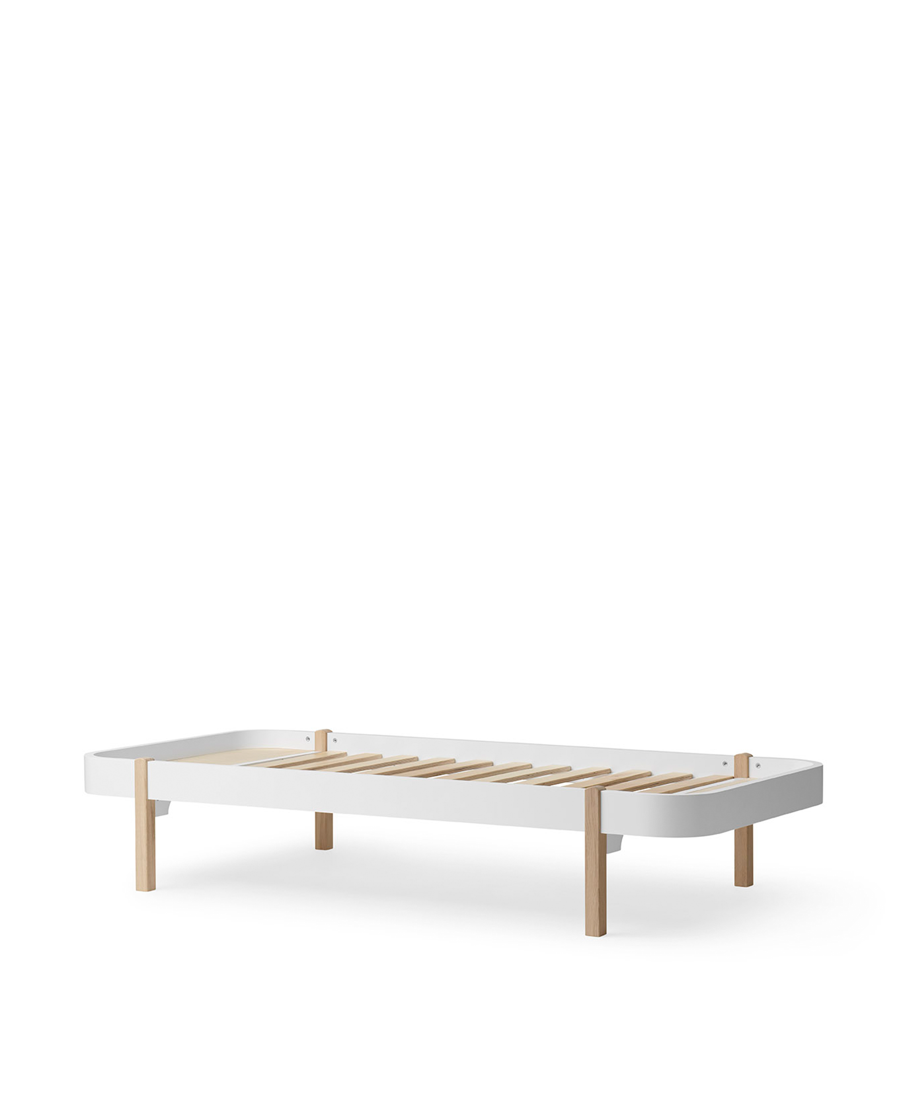 Lit 90 Wood Lounger, blanc/chêne