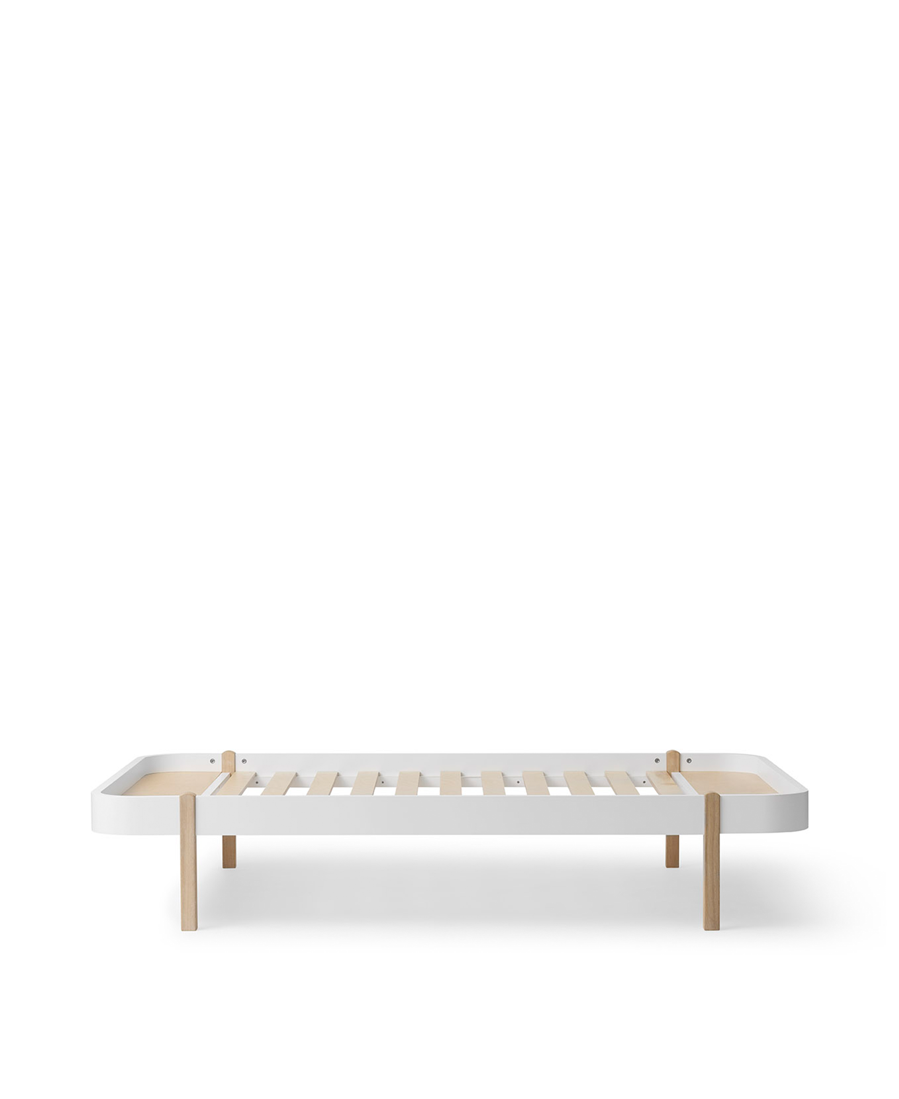 Lit 120 Wood Lounger, blanc/chêne