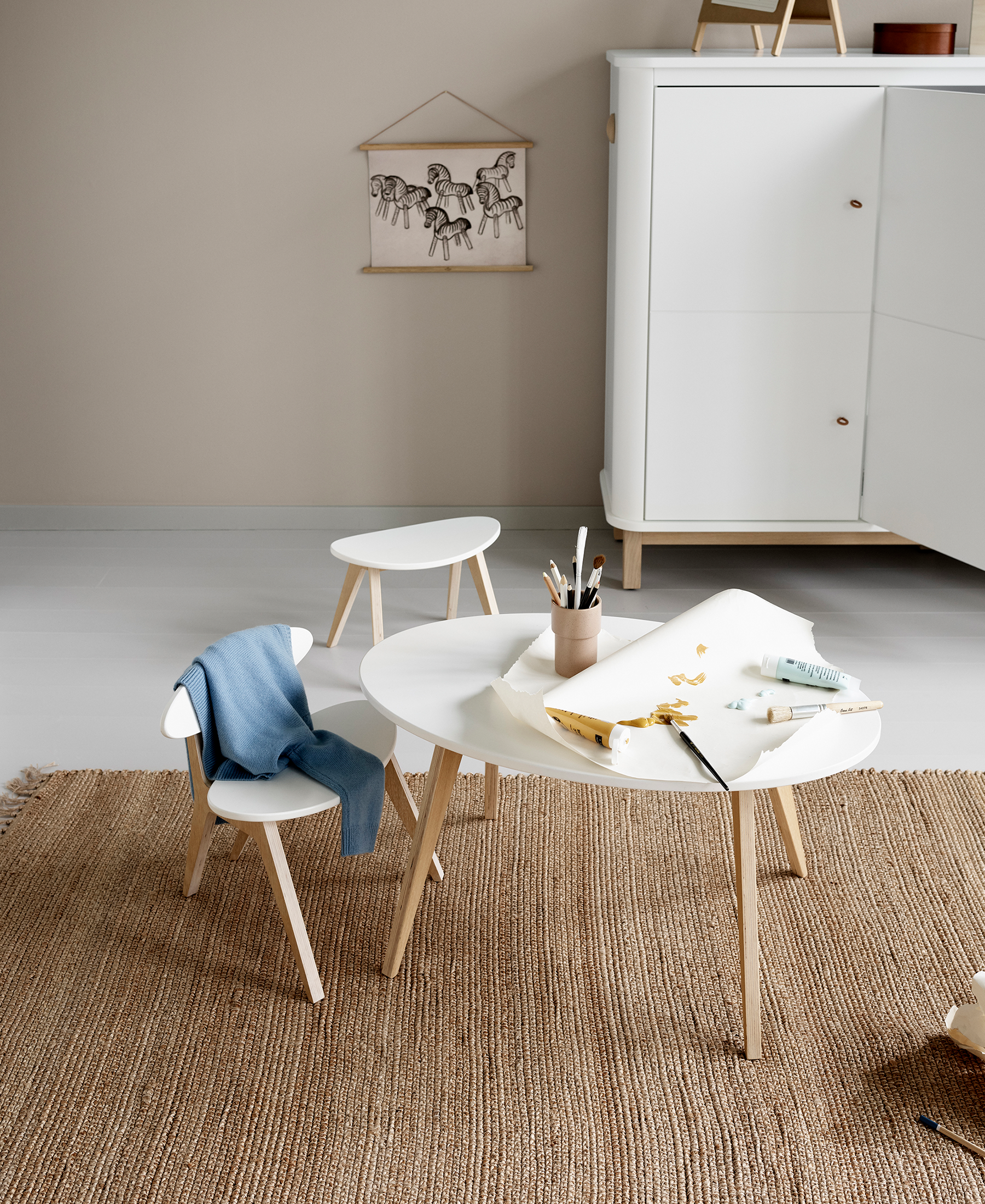 Table Wood PingPong, blanc/chêne