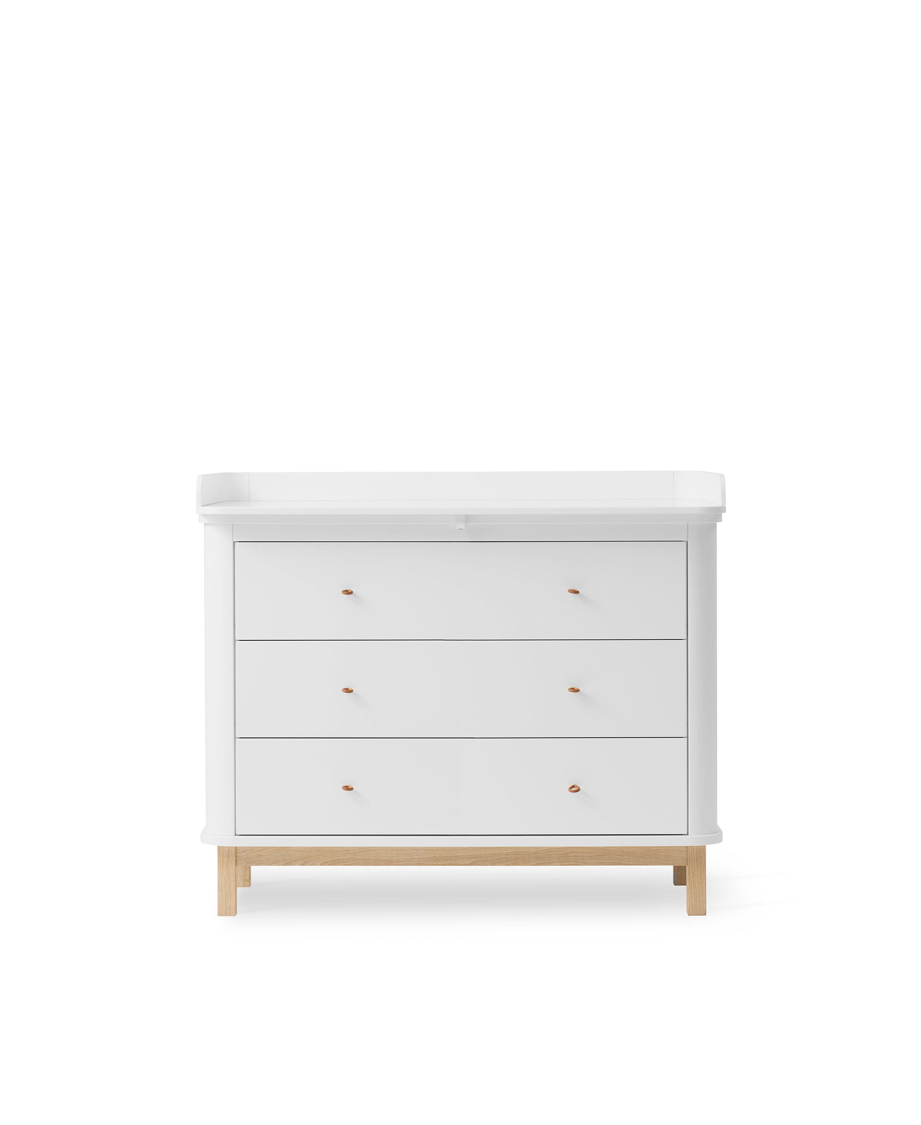 Commode à langer 3 tiroirs Wood, blanc/chêne