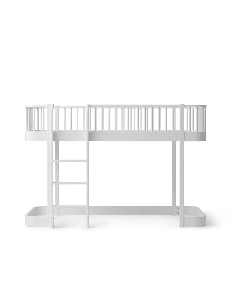 Lit mezzanine mi-haut Wood Original, blanc