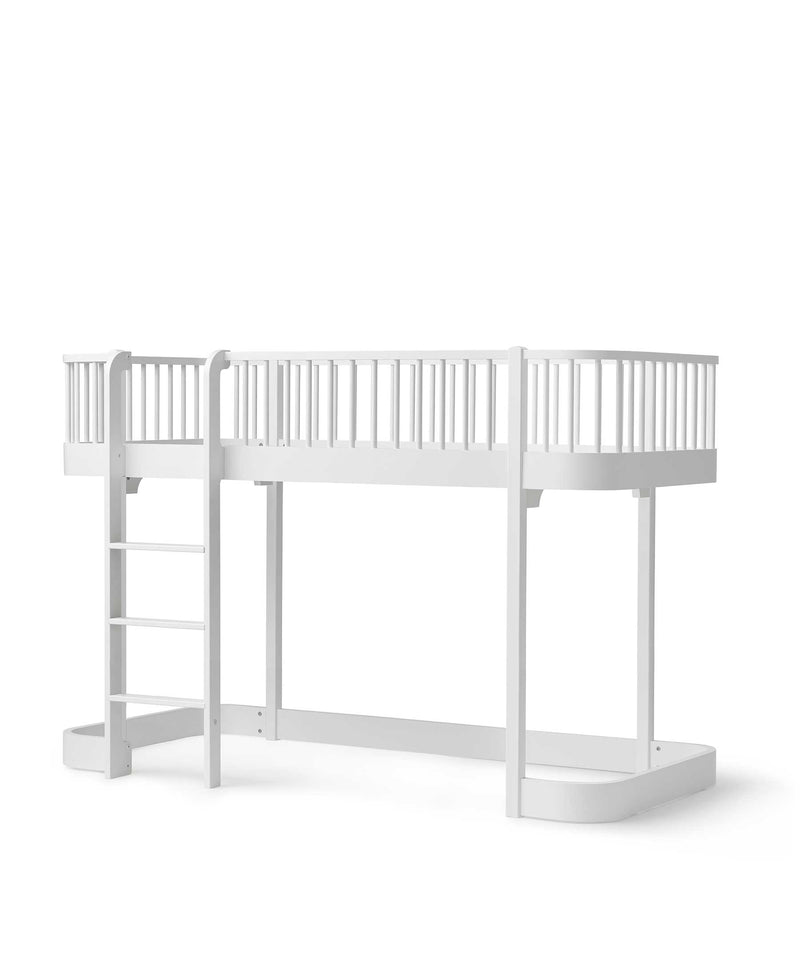 Lit mezzanine mi-haut Wood Original, blanc