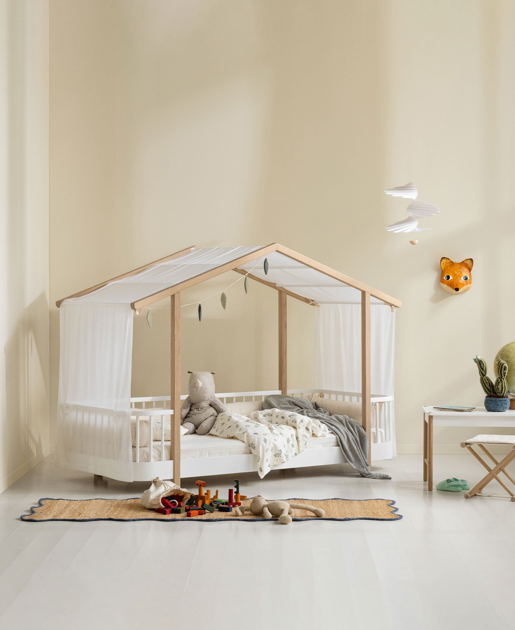 Ciel de lit cabane Wood Original, blanc