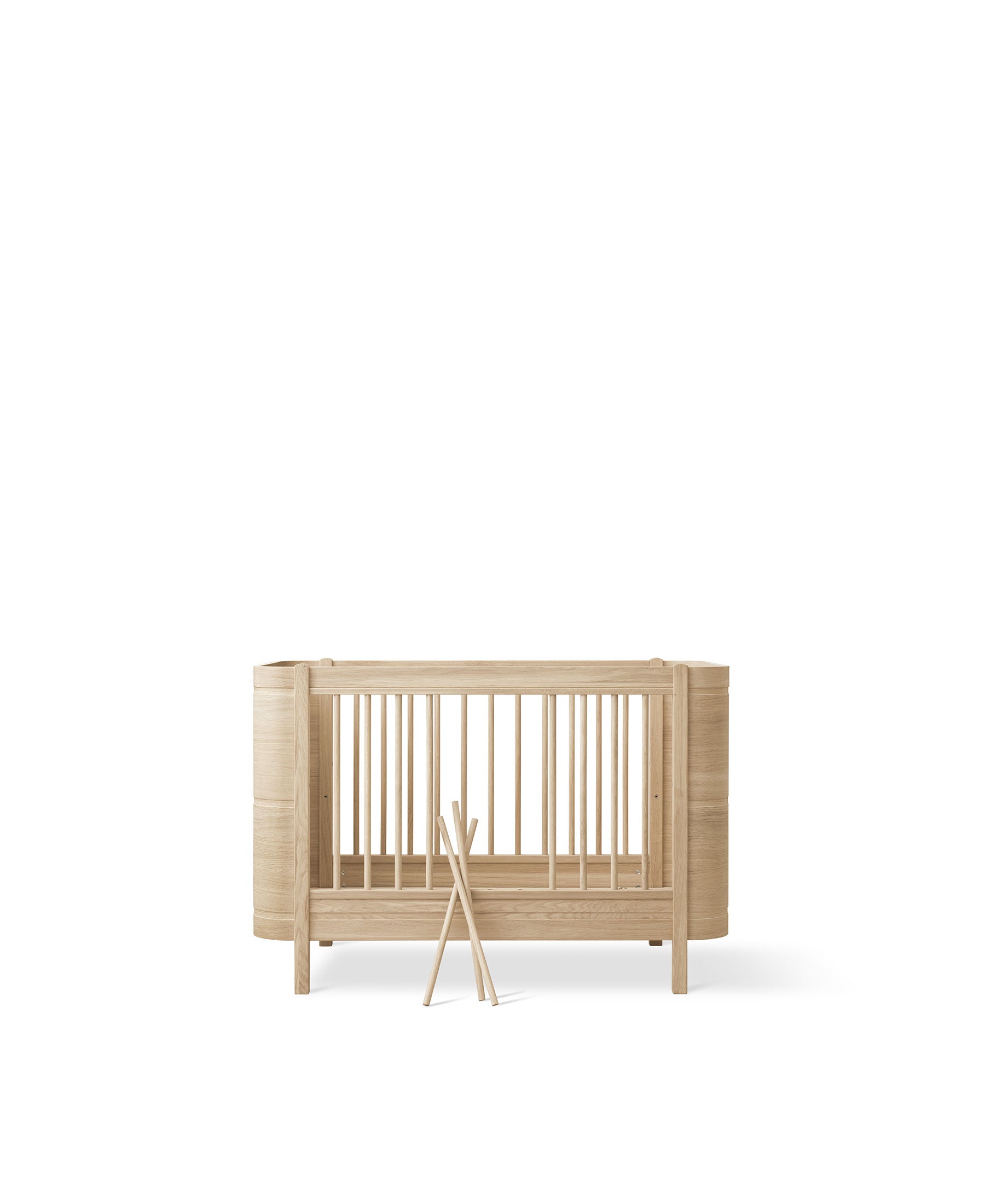 Lit bébé évolutif Wood Mini+ avec kit junior inclus, chêne