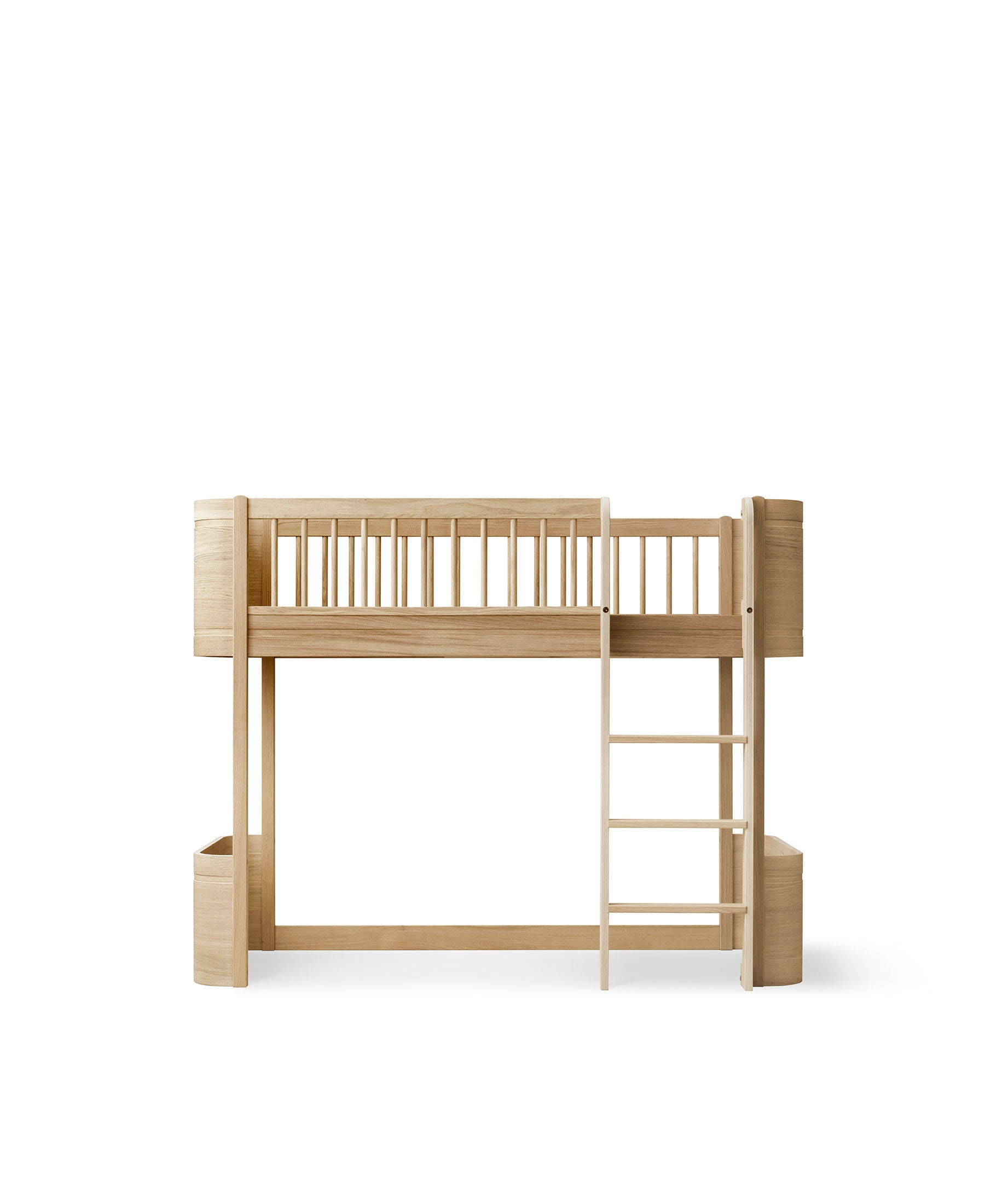 Lit mezzanine mi-haut Wood Mini+, chêne