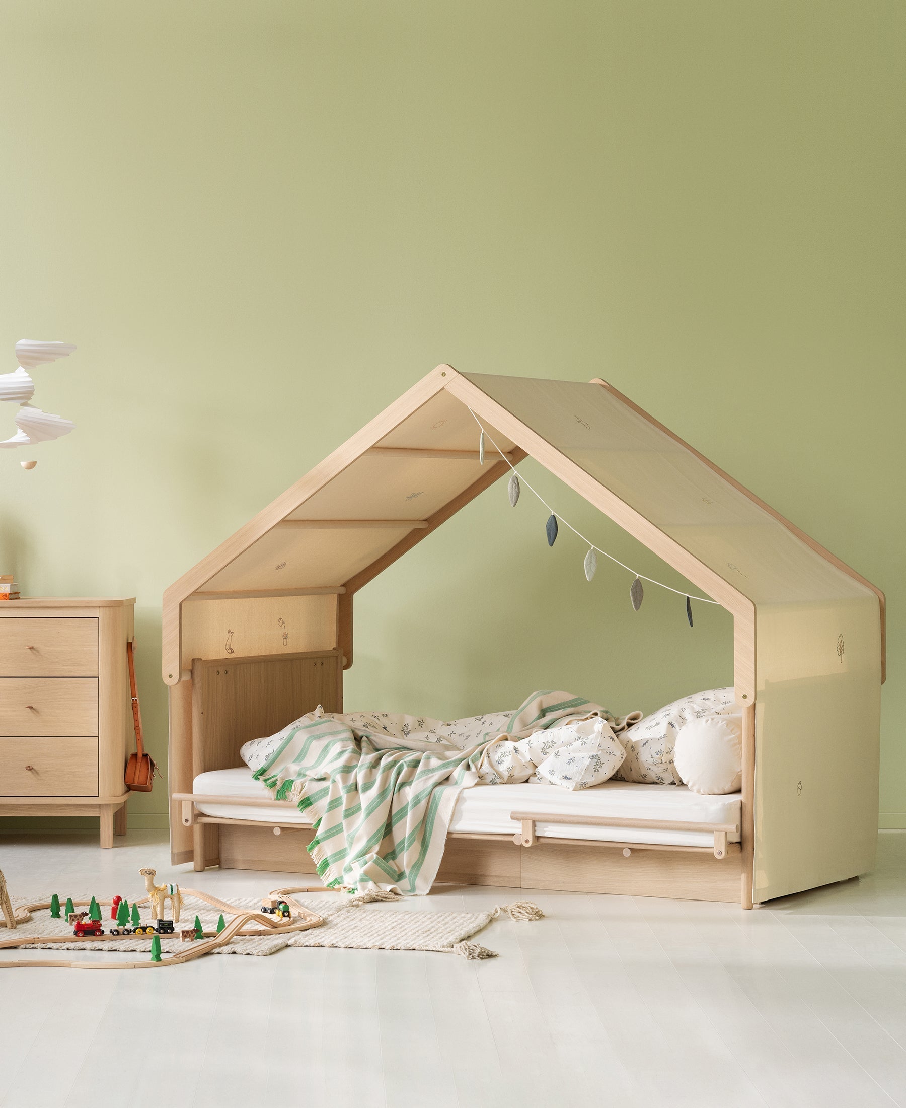 Structure cabane pour lit Camp Novel 120 x 200 cm, bouleau/chêne