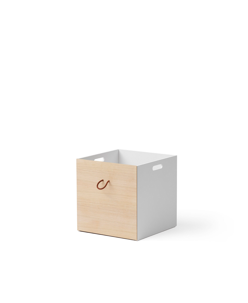 Boîtes de rangement Wood, blanc/chêne