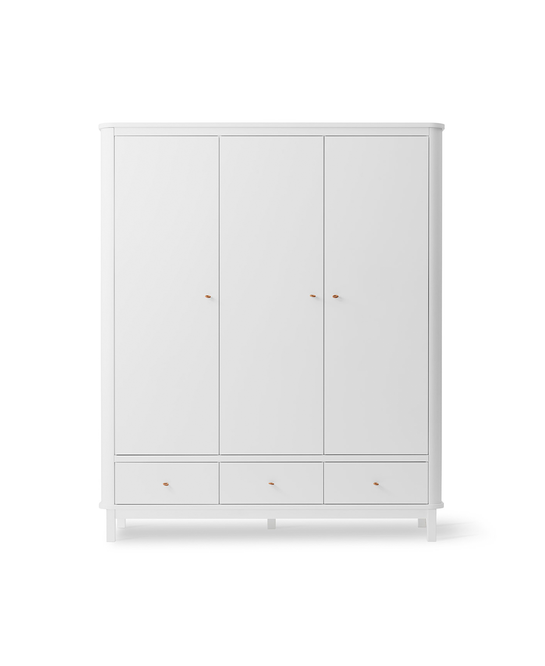 Armoire 3 portes Wood, blanc