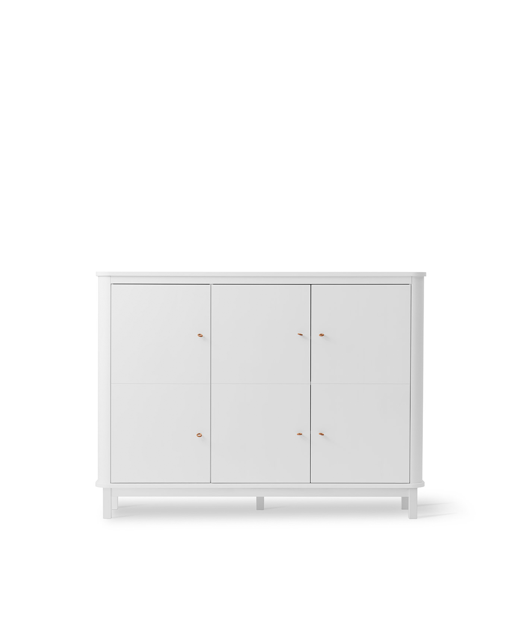 Armoire multi-rangement 3 portes Wood, blanc