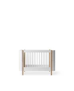 Lit bébé évolutif Wood Mini+, blanc/chêne