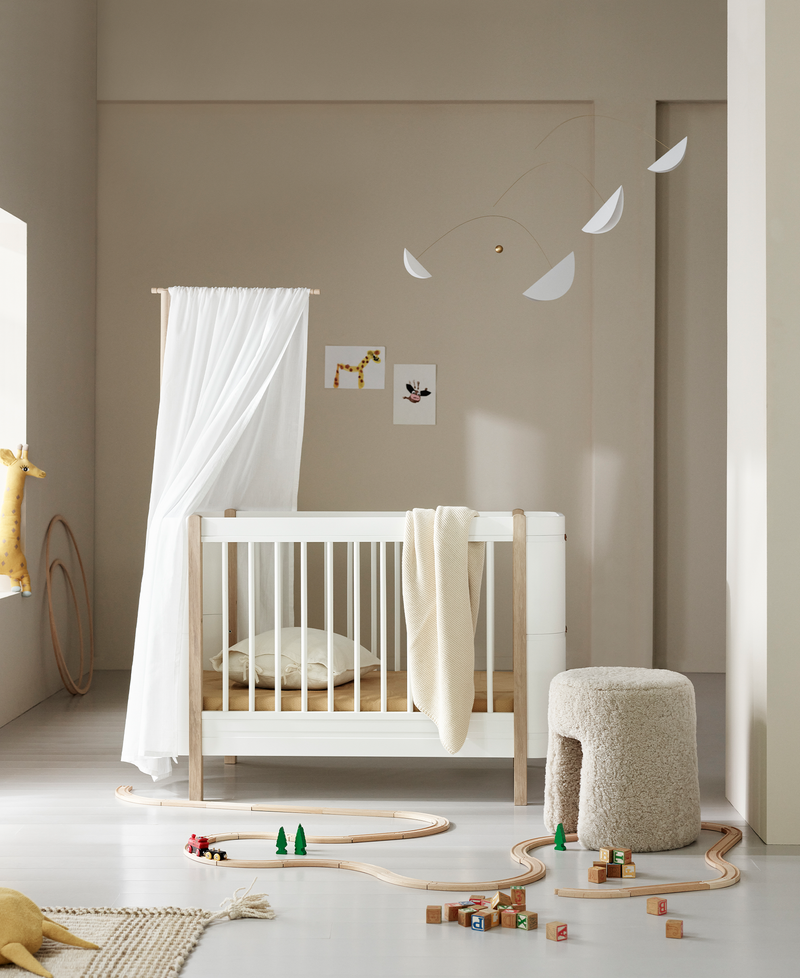 Ciel de lit pour lit bébé évolutif Wood Mini+, blanc – Oliver