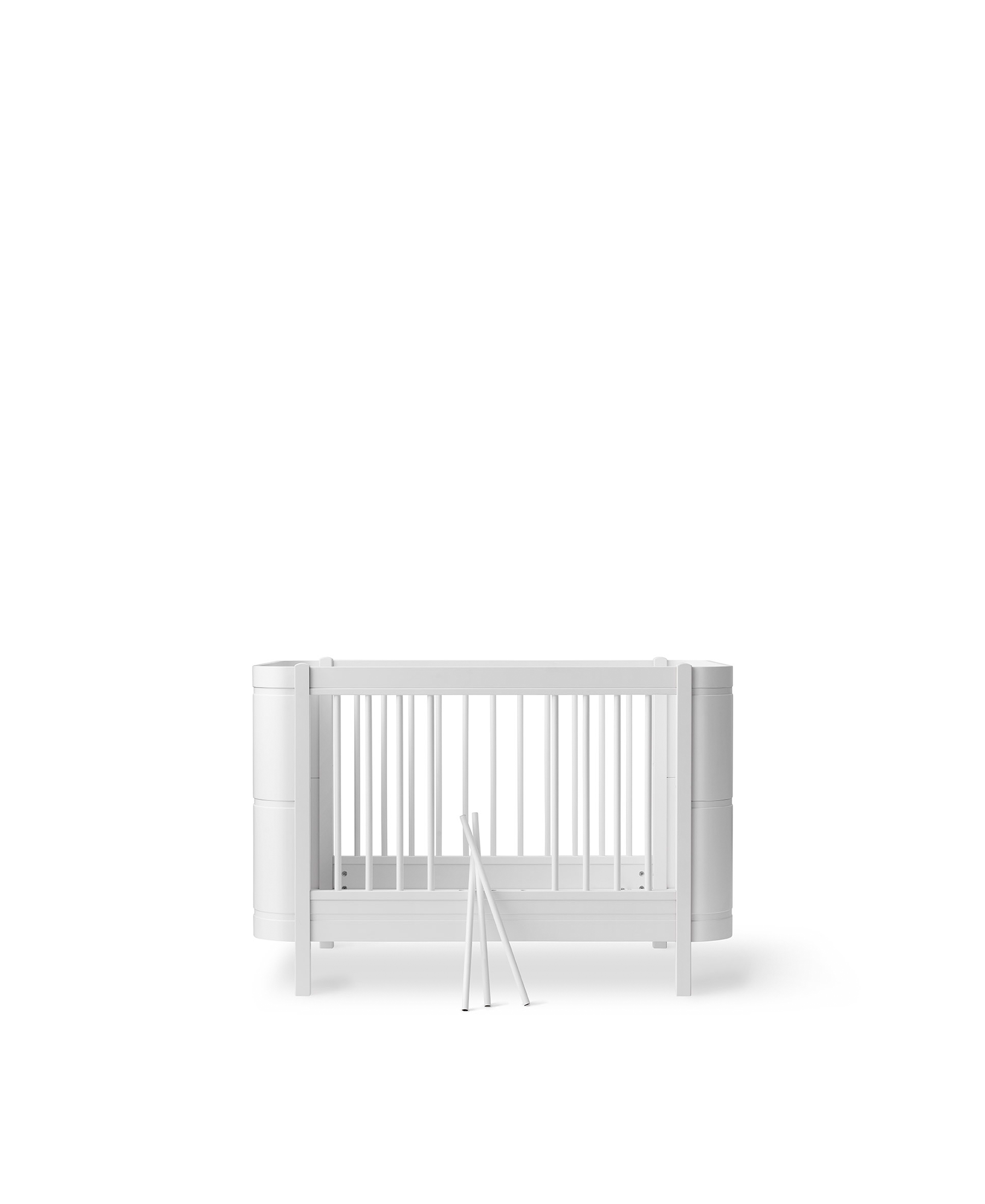 Lit bébé évolutif Wood Mini+ avec kit junior inclus, blanc