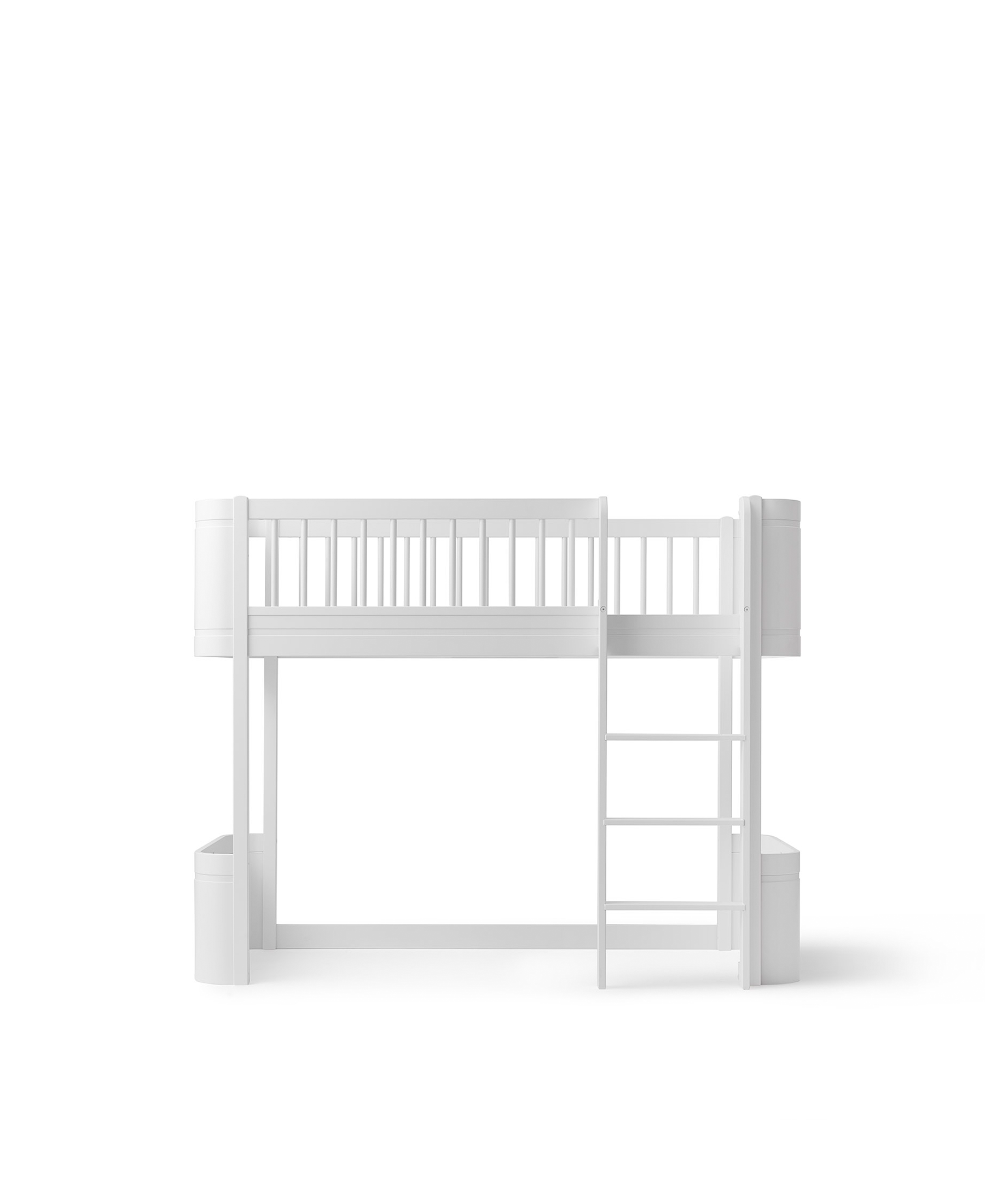 Lit mezzanine mi-haut Wood Mini+, blanc