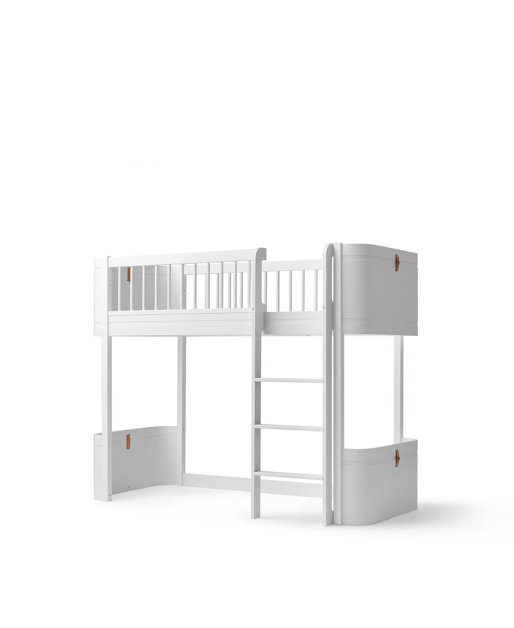 Lit mezzanine mi-haut Wood Mini+, blanc