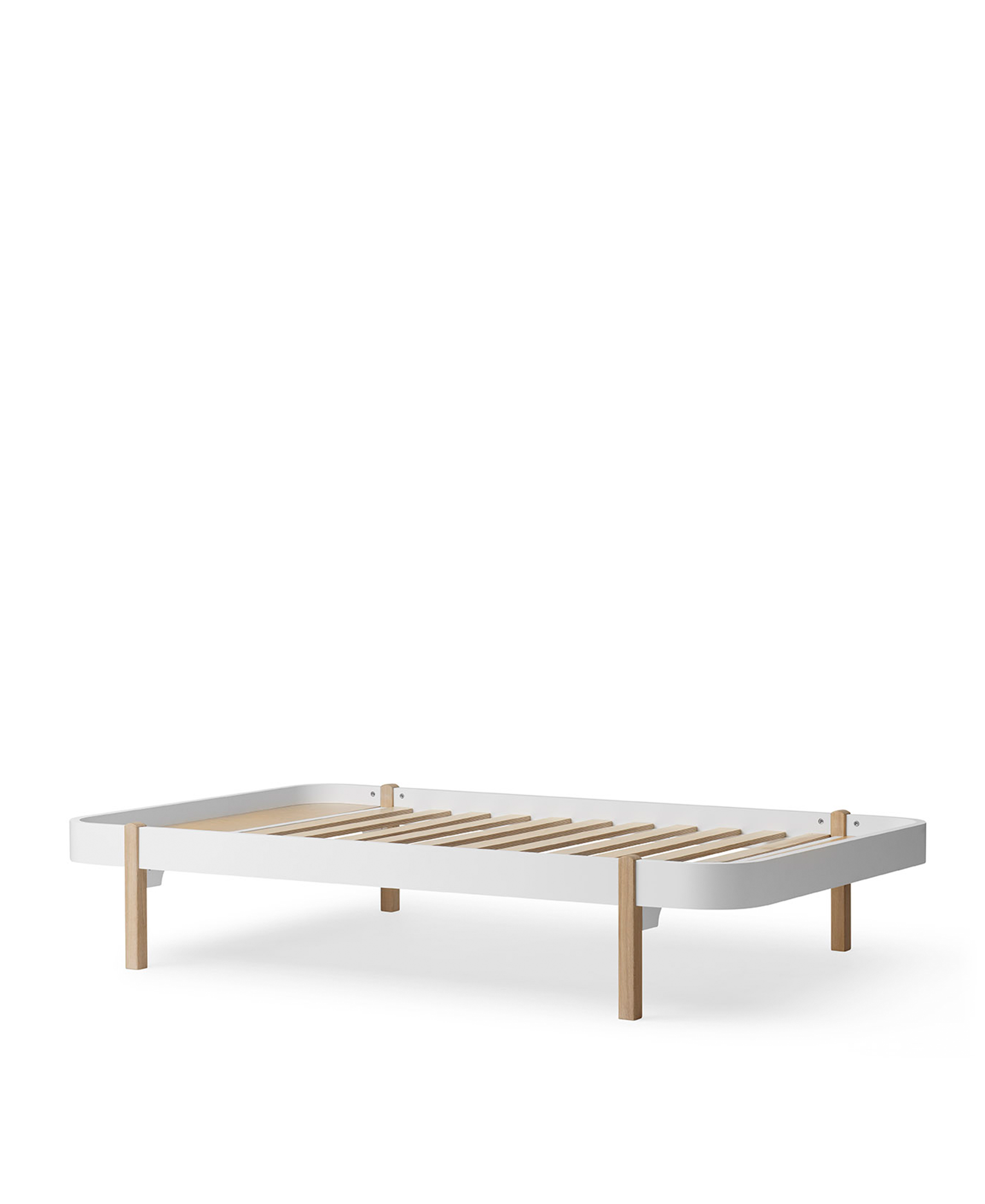 Lit 120 Wood Lounger, blanc/chêne