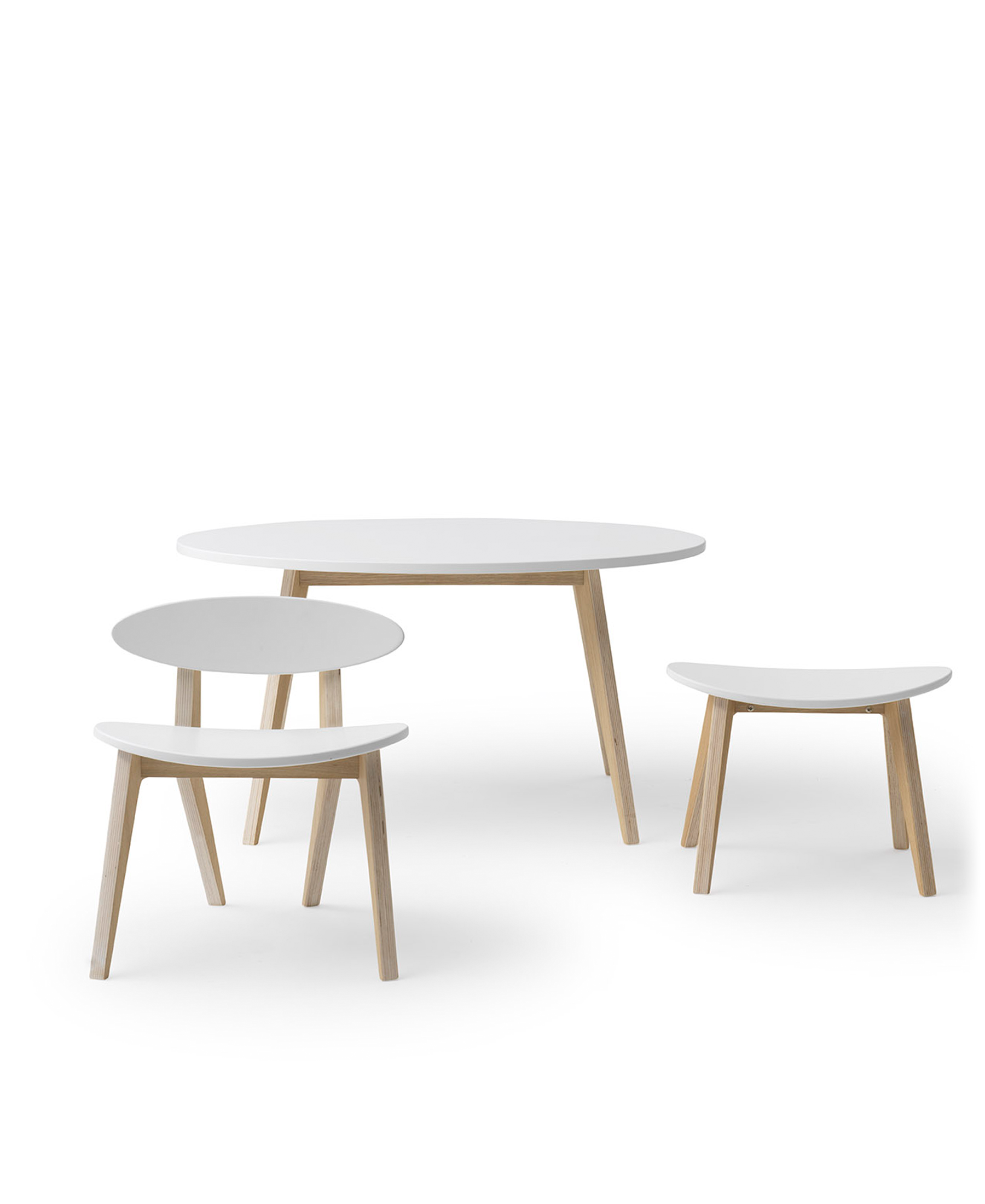 Chaise Wood PingPong, blanc/chêne