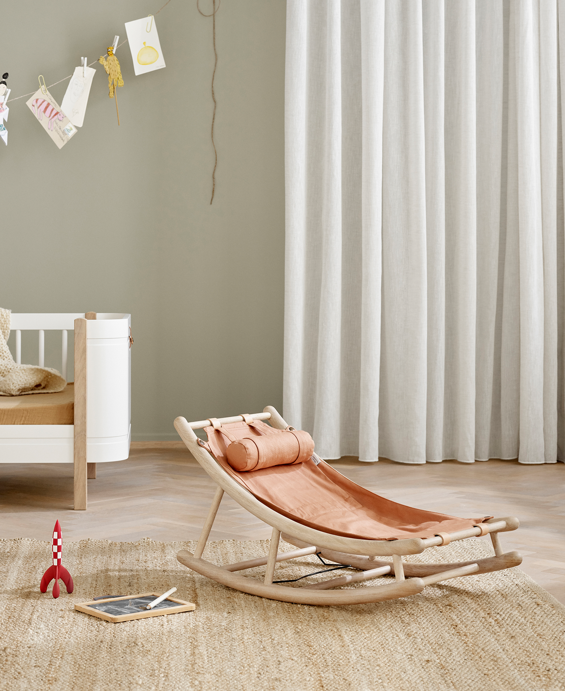 Transat enfant Wood, chêne/caramel