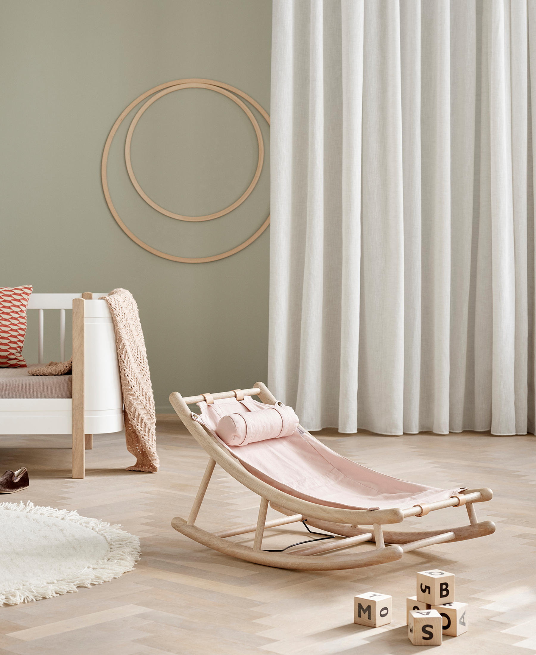 Transat bébé & enfant Wood, chêne/rose